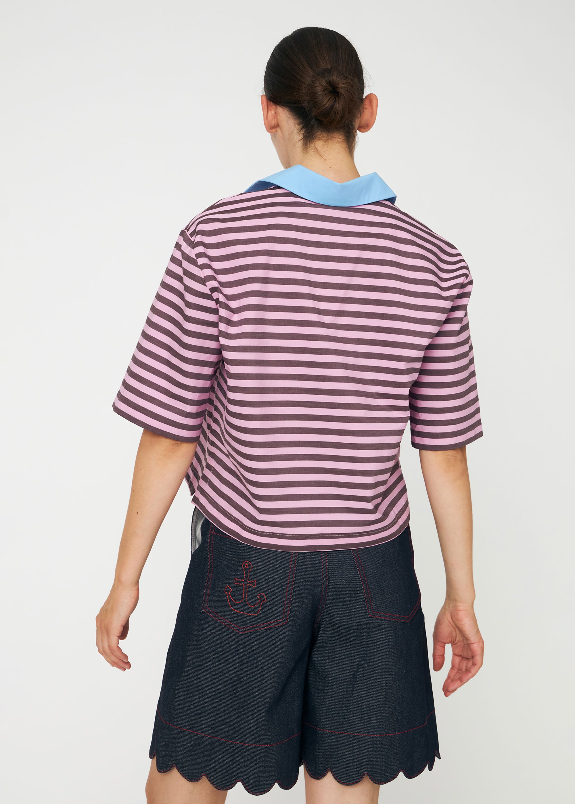 Stella Nova Striped Cotton Shirt - Purple