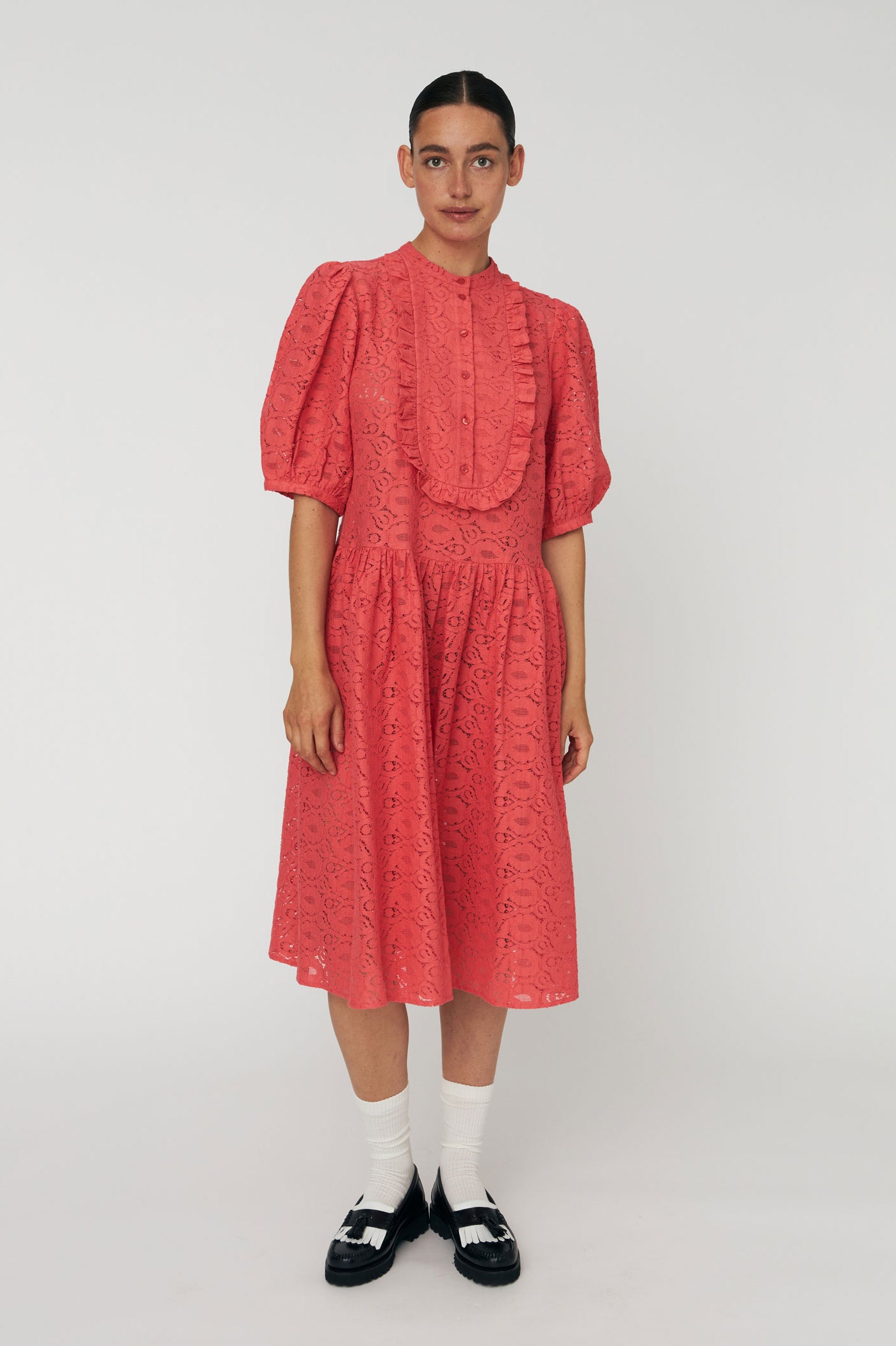 Stella Nova Cotton Lace Dress - Summer Coral