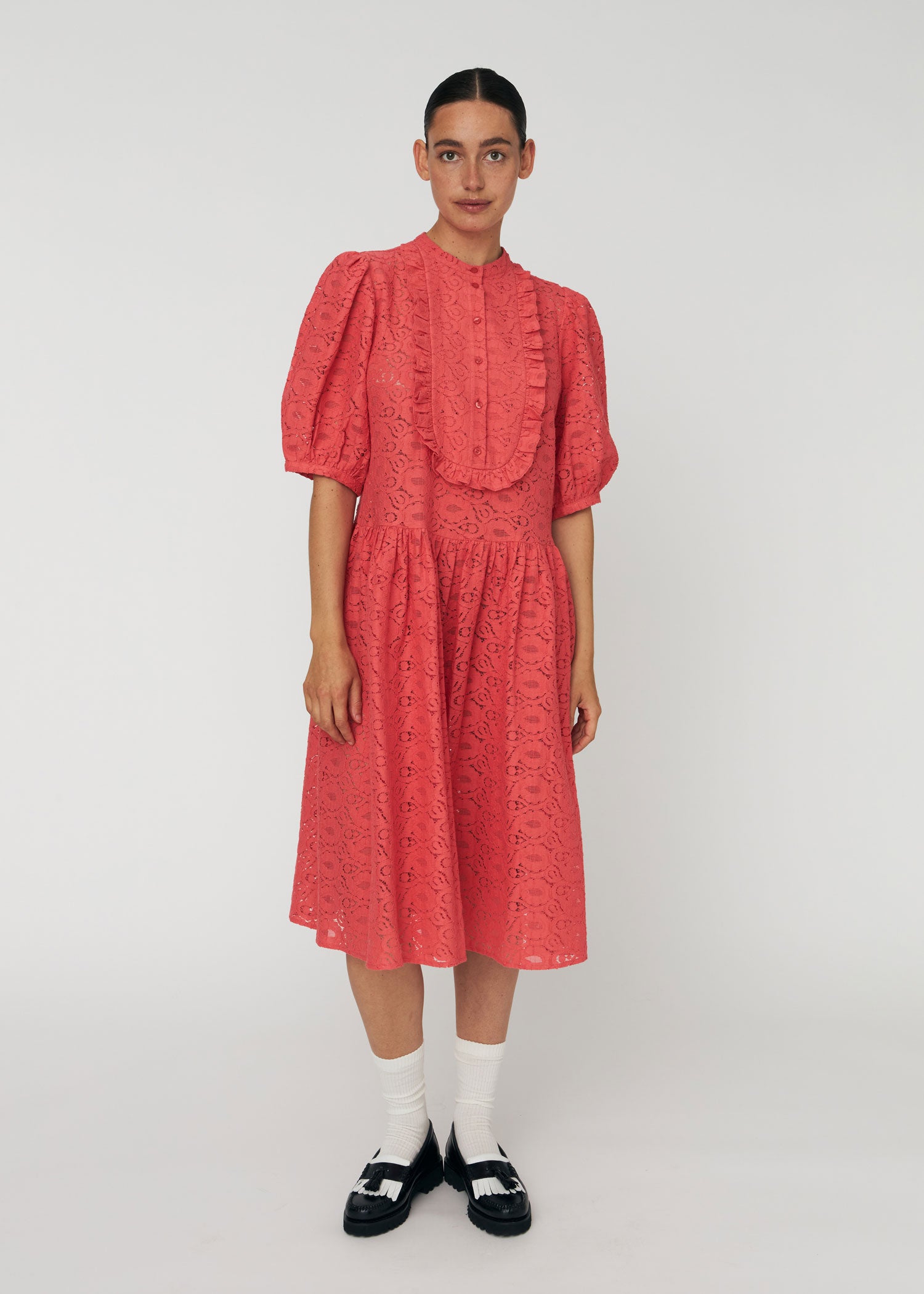 Stella Nova Cotton Lace Dress - Summer Coral