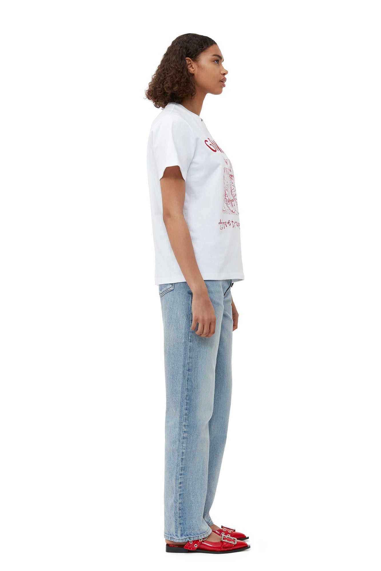 GANNI - Future Heavy Jersey Relaxed T-shirt - KitiCymru