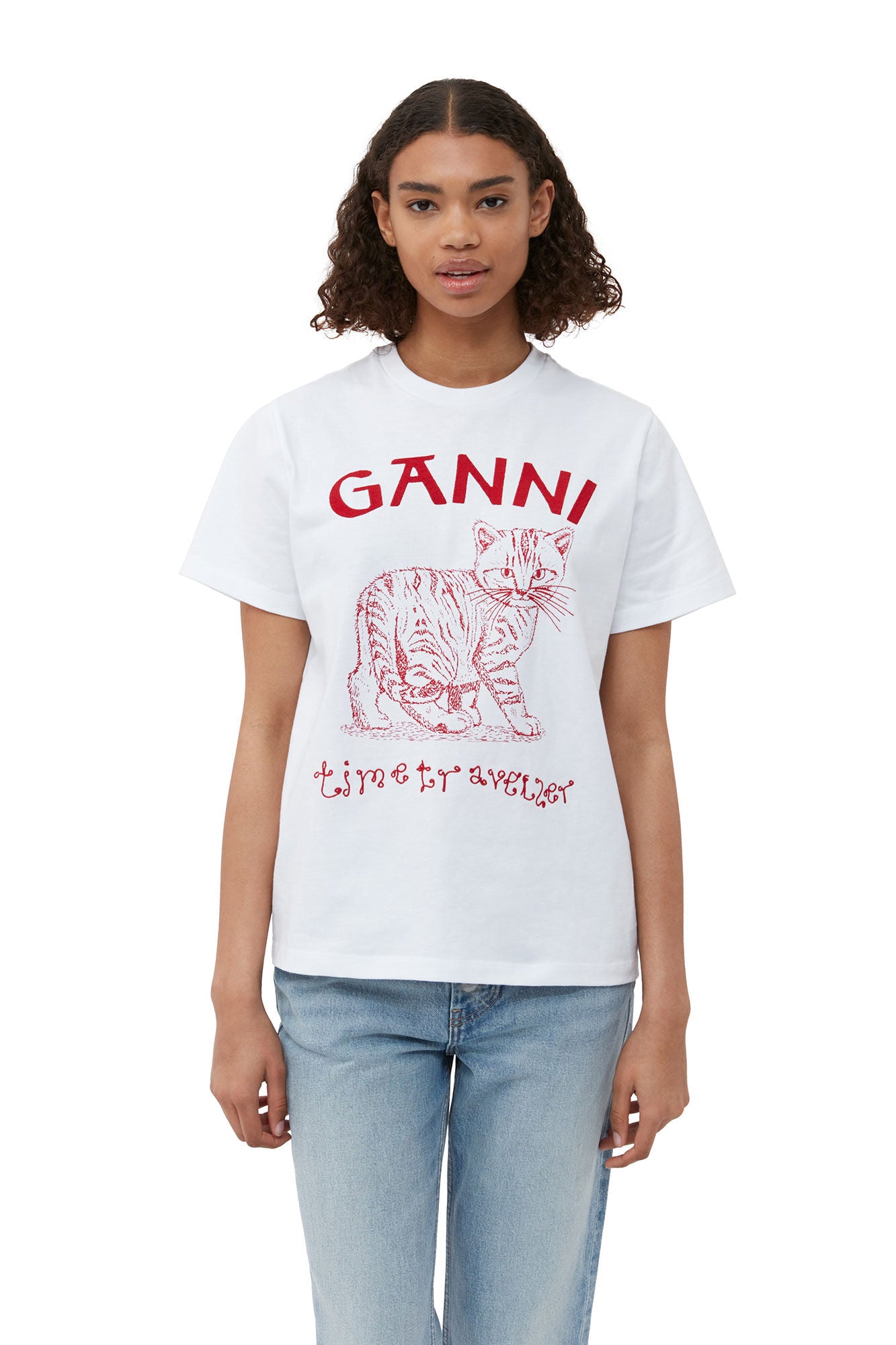 GANNI - Future Heavy Jersey Relaxed T-shirt - KitiCymru