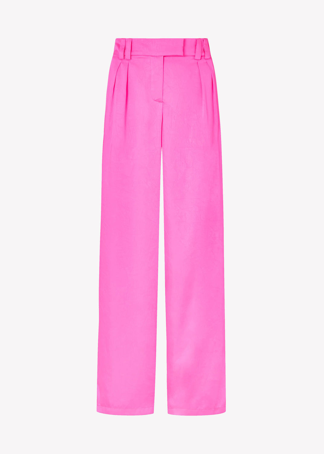 Serena Bute Crinkled Satin Boyfriend Trousers - Shocking Pink
