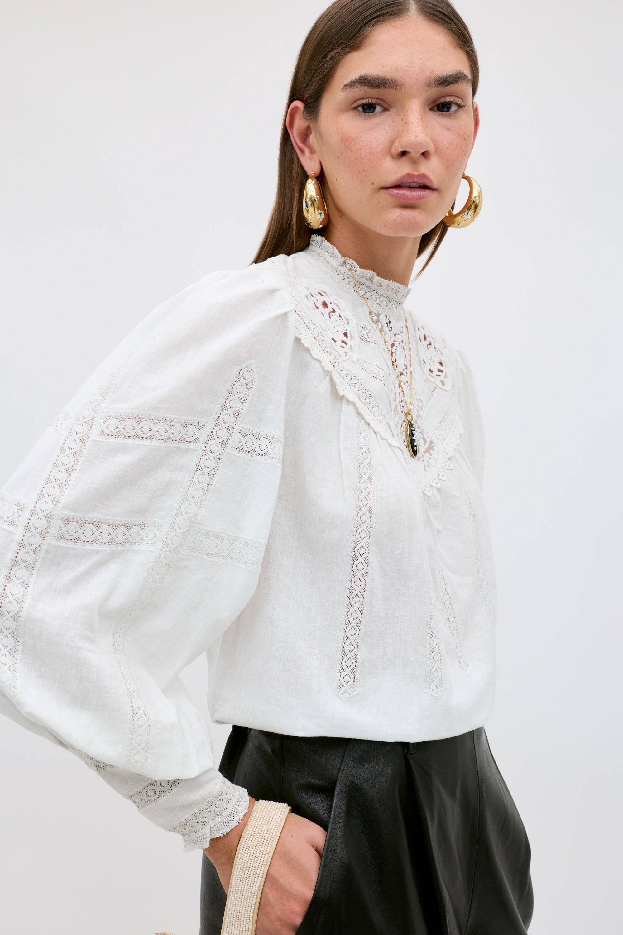 Rixo Tamzin Cotton Top - Cream