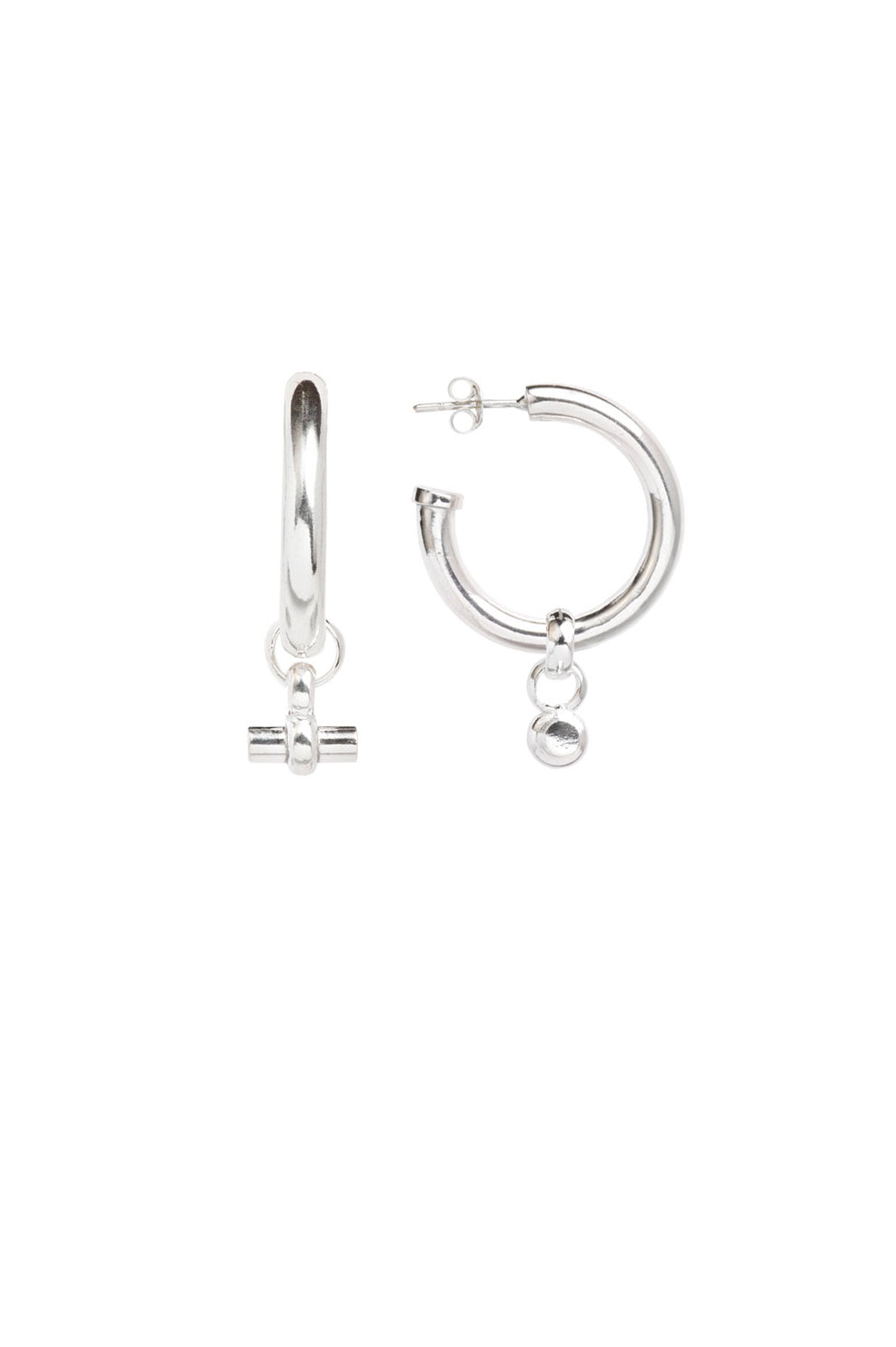 Tilly Sveaas Small Silver T-Bar Earrings