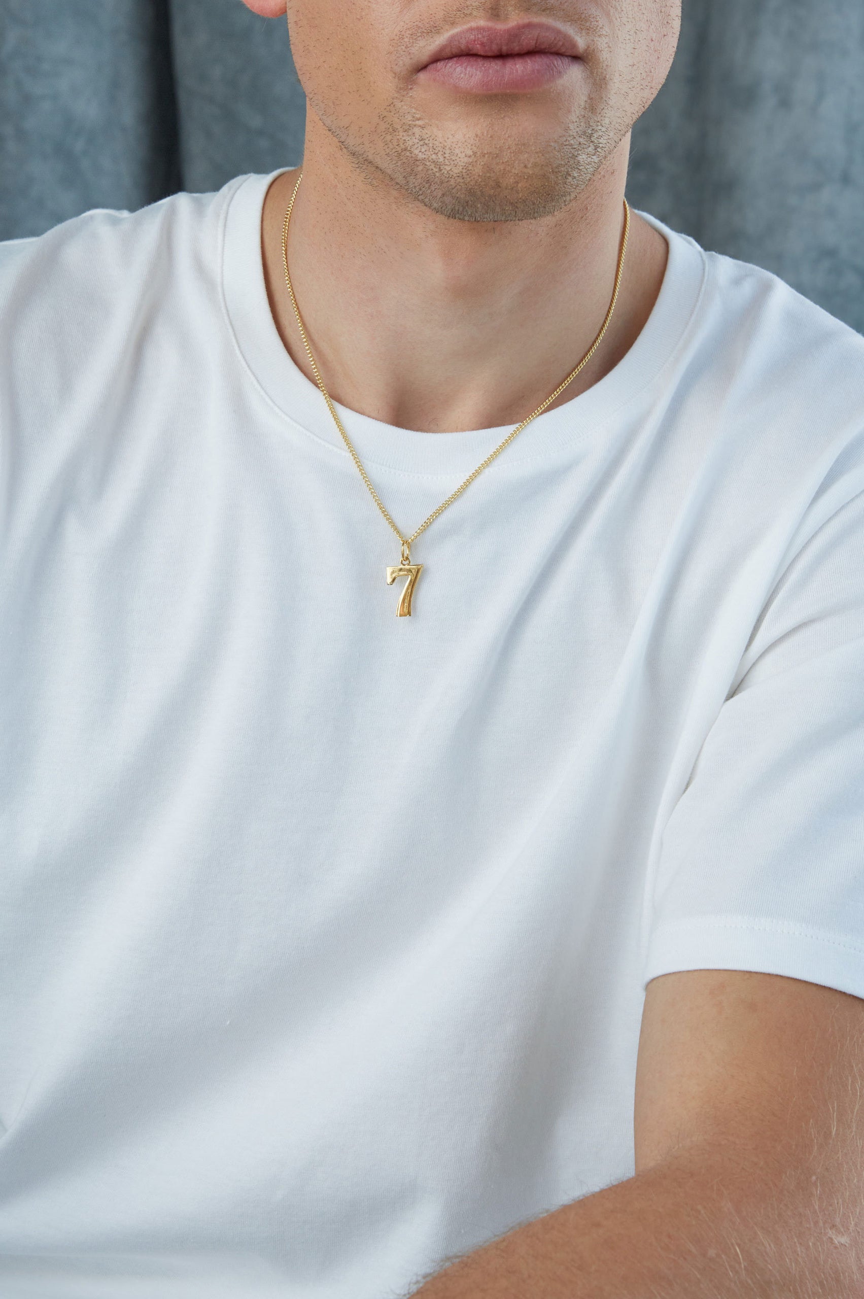 Tilly Sveaas Men's Gold Lucky No 7 Necklace