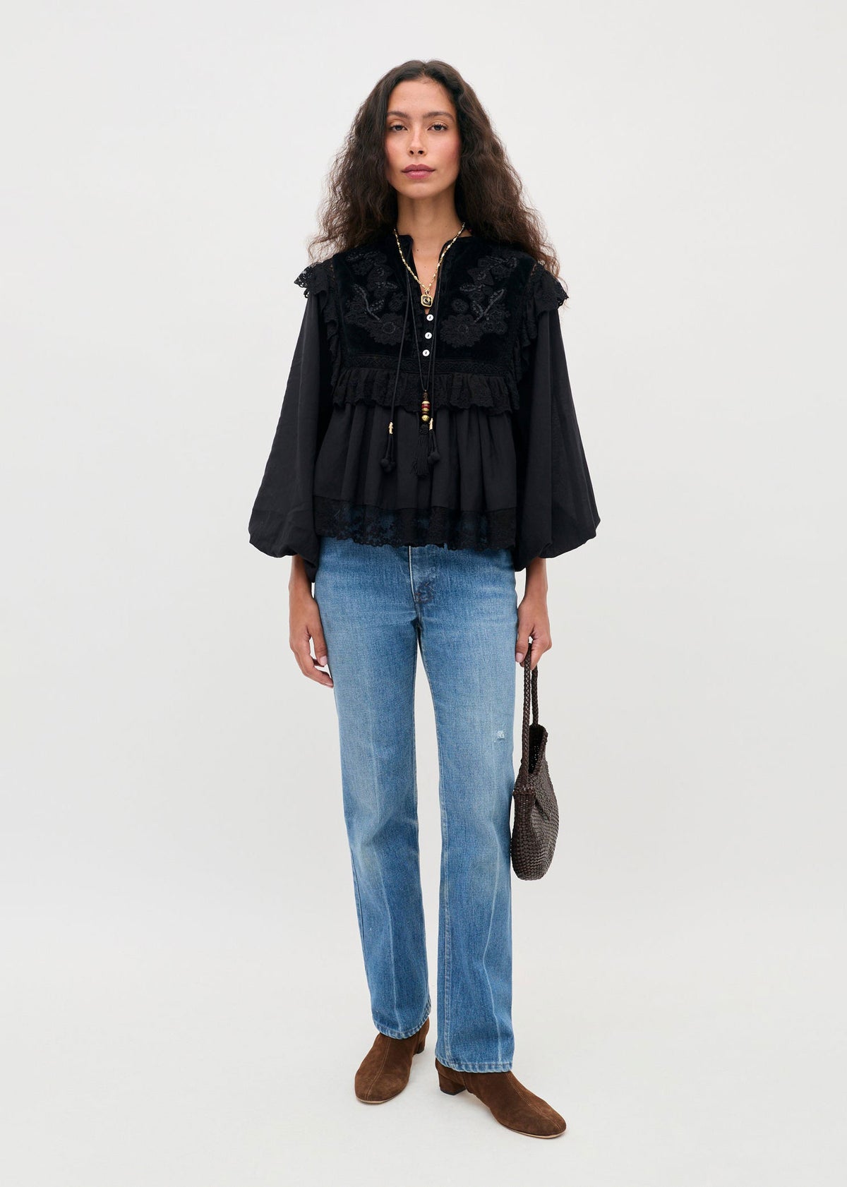 Rixo Diann Embroidered Cotton Blouse