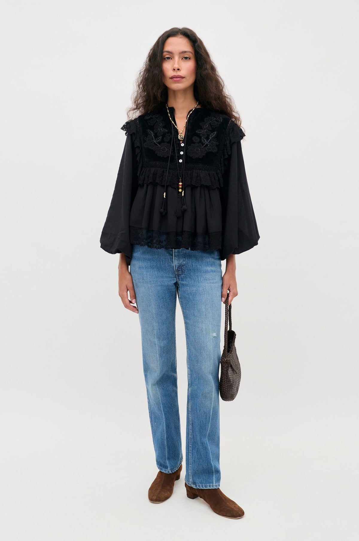 Rixo Diann Embroidered Cotton Blouse
