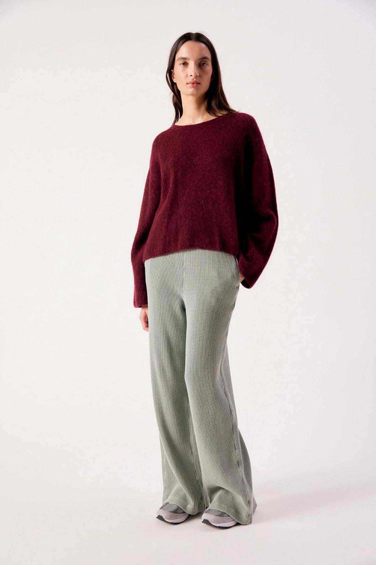 American Vintage Vitow Sweater - Dark Red Melange