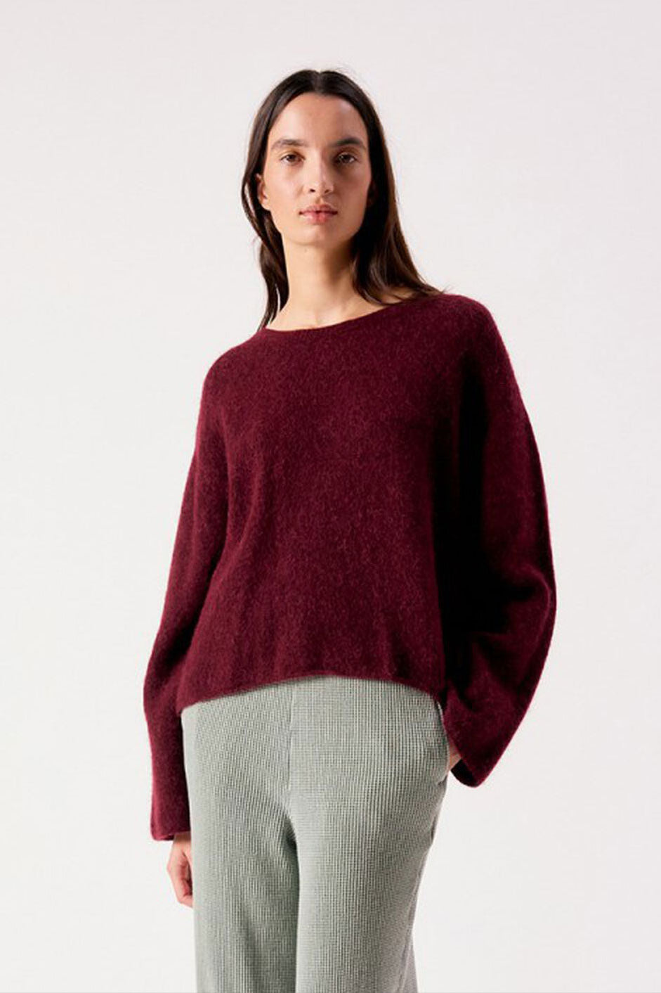 American Vintage Vitow Sweater - Dark Red Melange