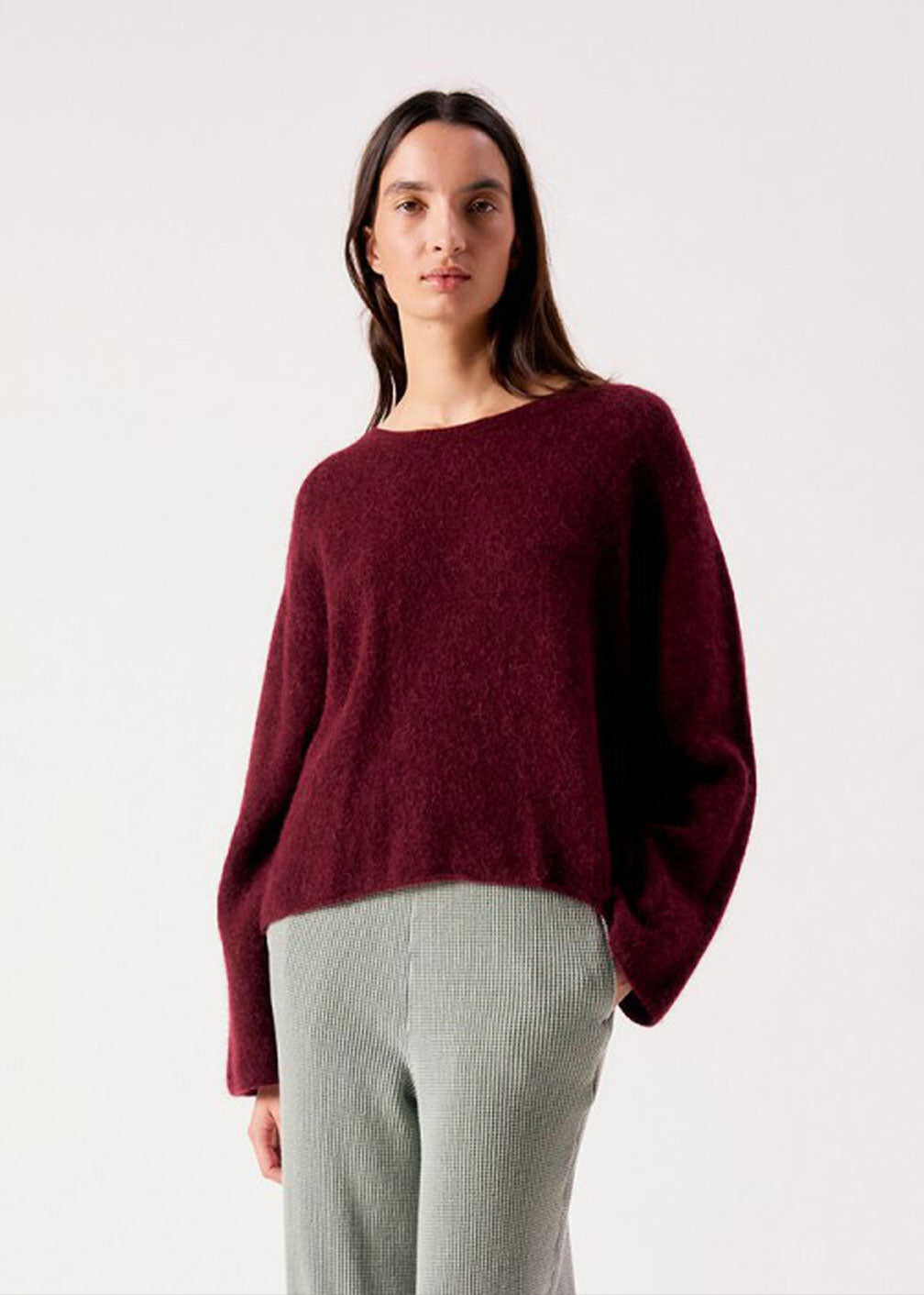 American Vintage Vitow Sweater - Dark Red Melange
