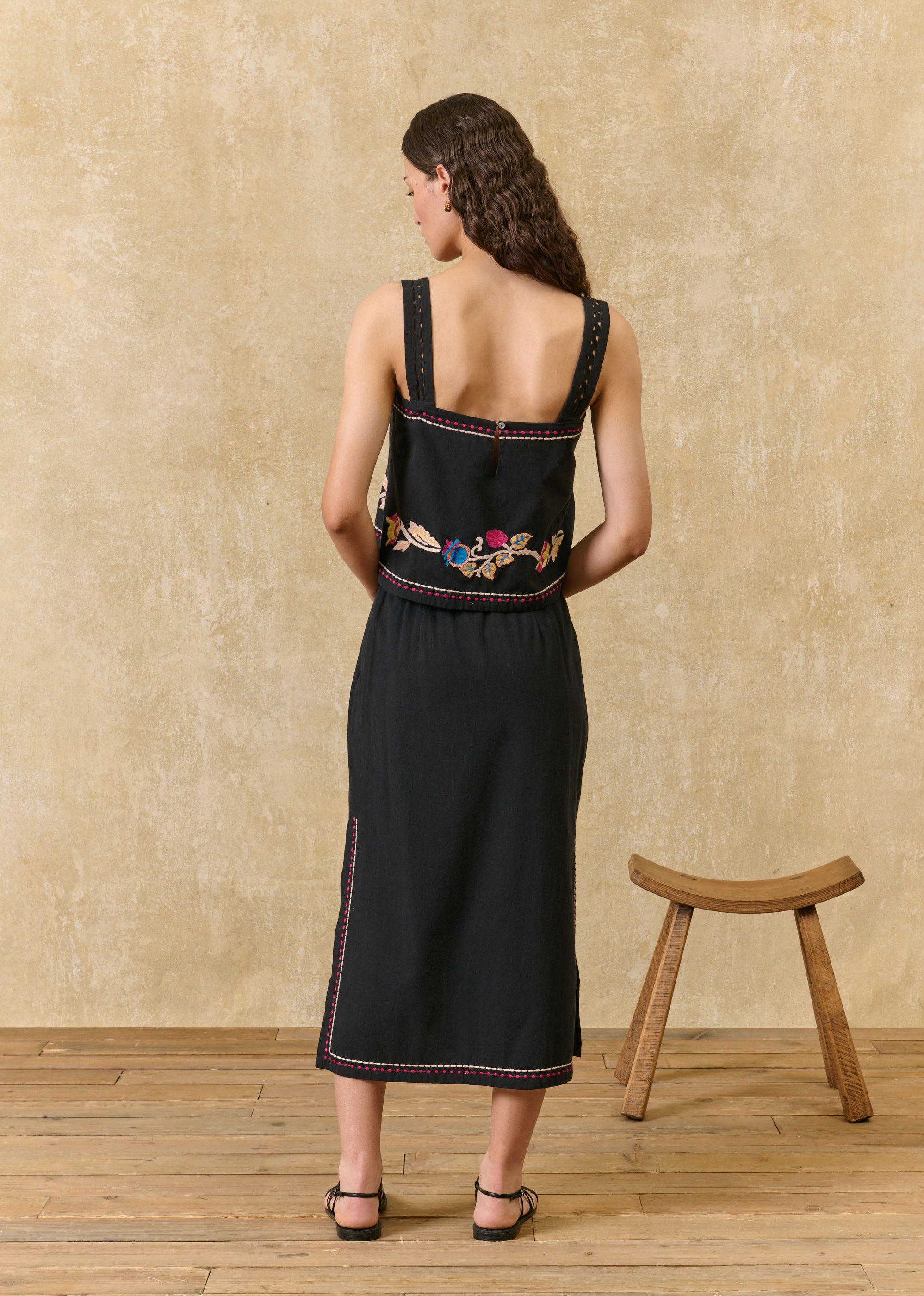 Louise Misha Amarante Midi Skirt - Black