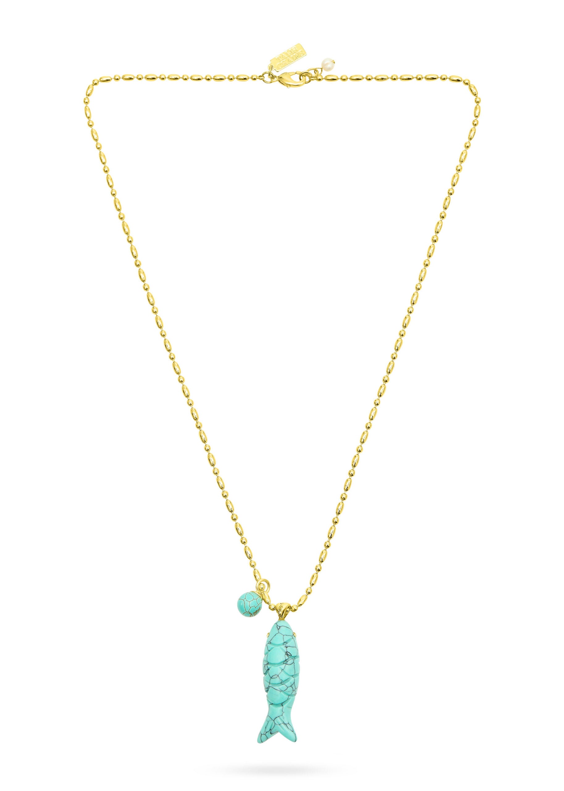Talis Chains Happy Fish Pendant Necklace - Turquoise