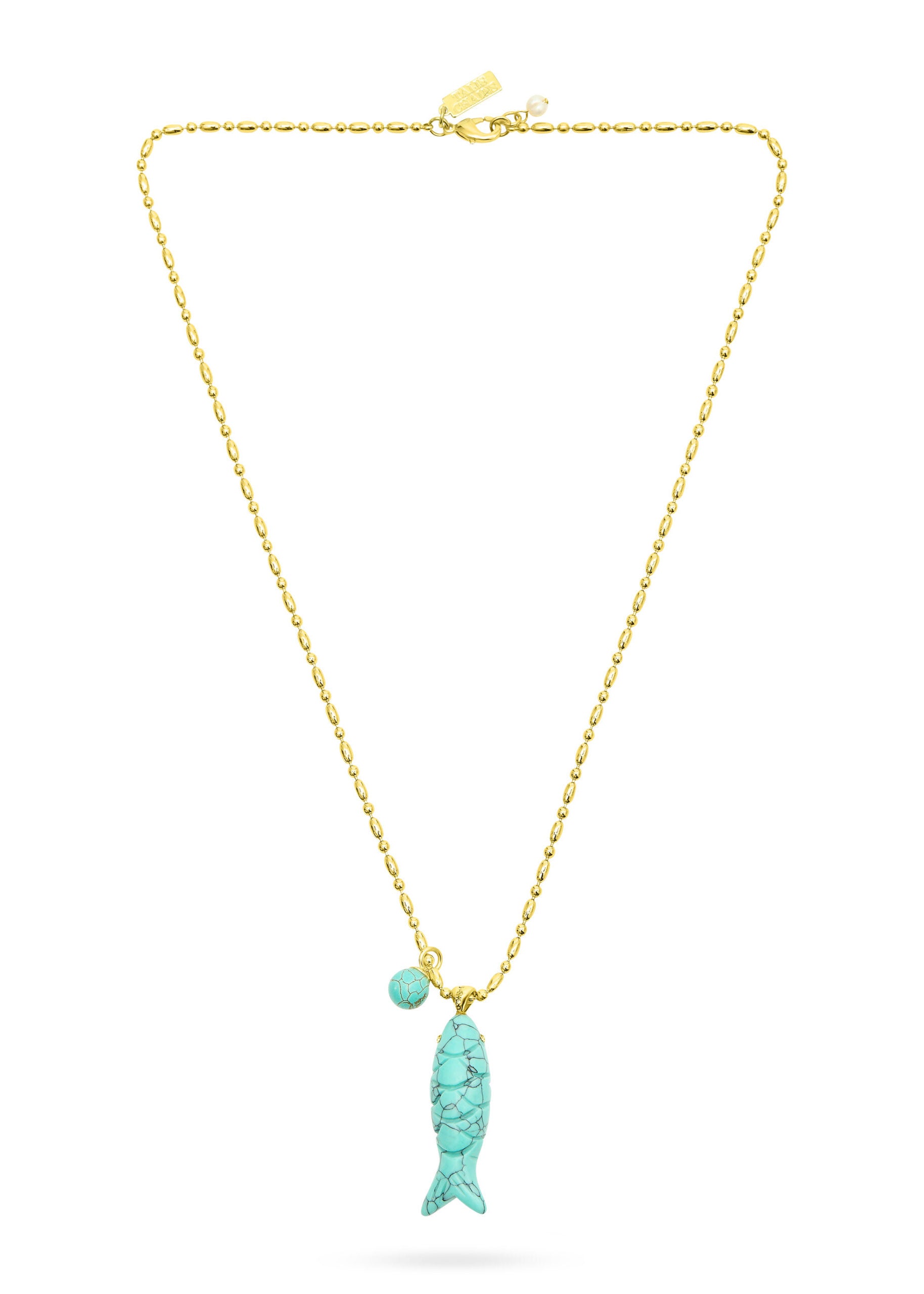 Talis Chains Happy Fish Pendant Necklace - Turquoise