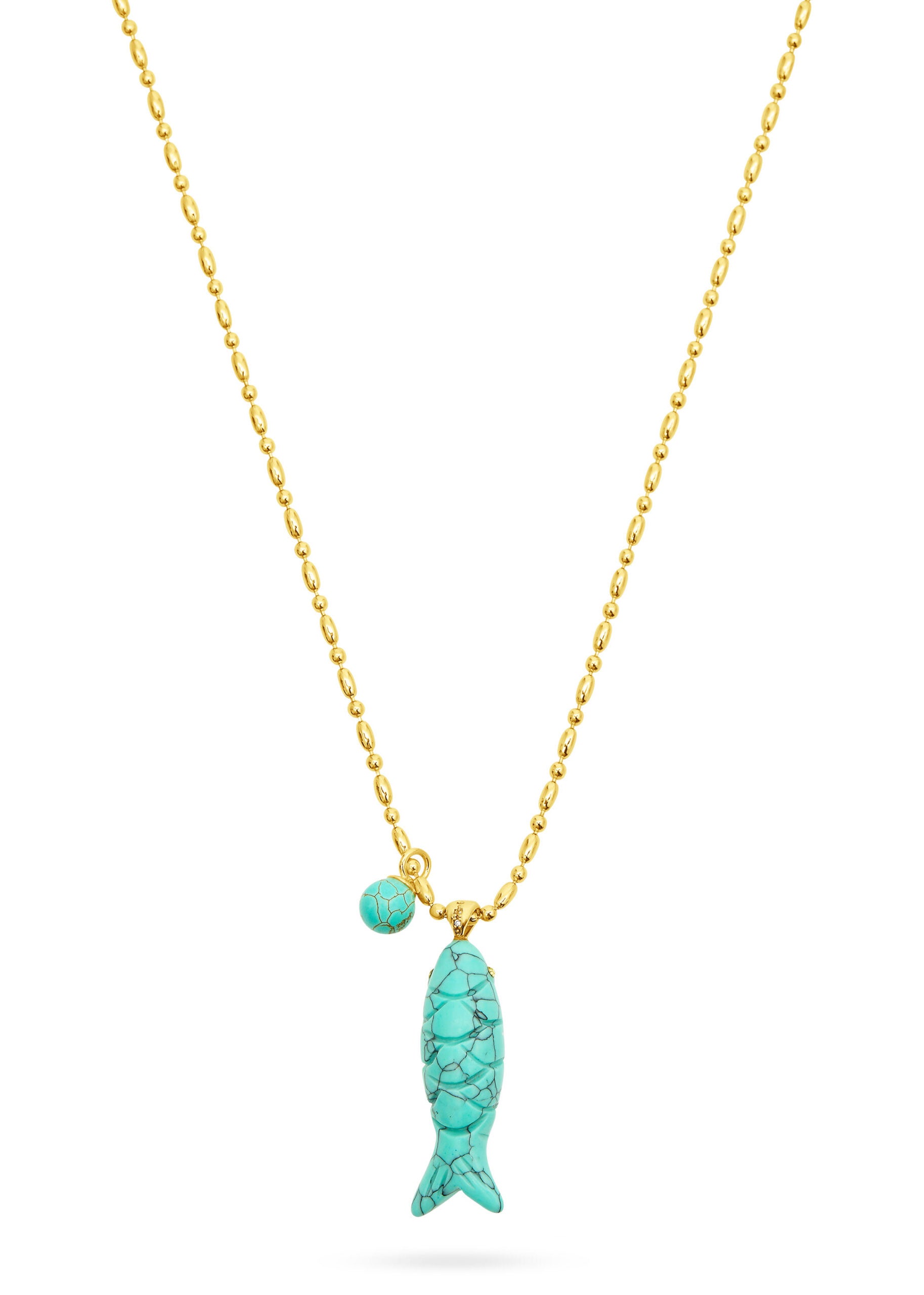 Talis Chains Happy Fish Pendant Necklace - Turquoise