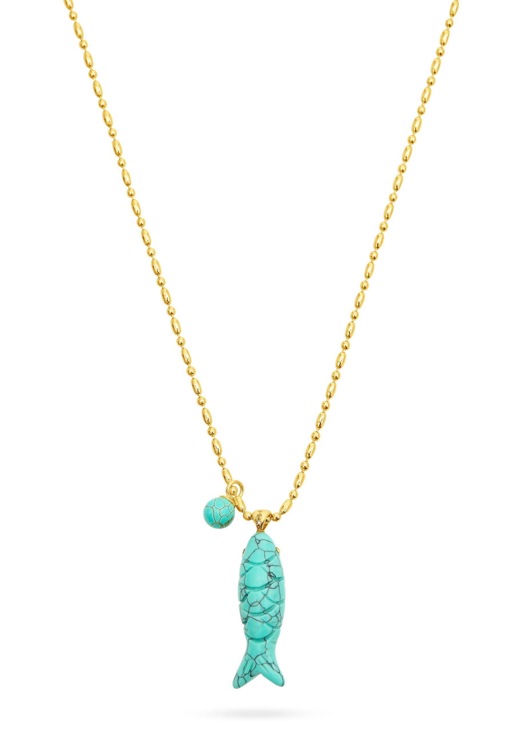 Talis Chains Happy Fish Pendant Necklace - Turquoise