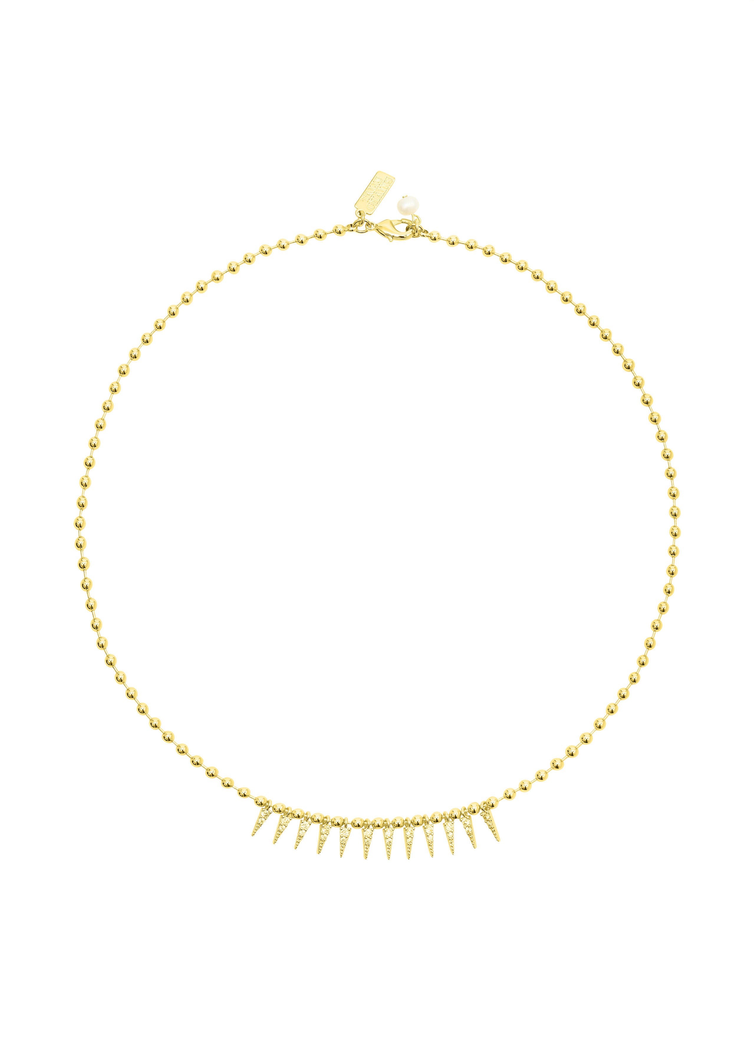 Talis Chains Cubic Zirconia Spike Drop Necklace