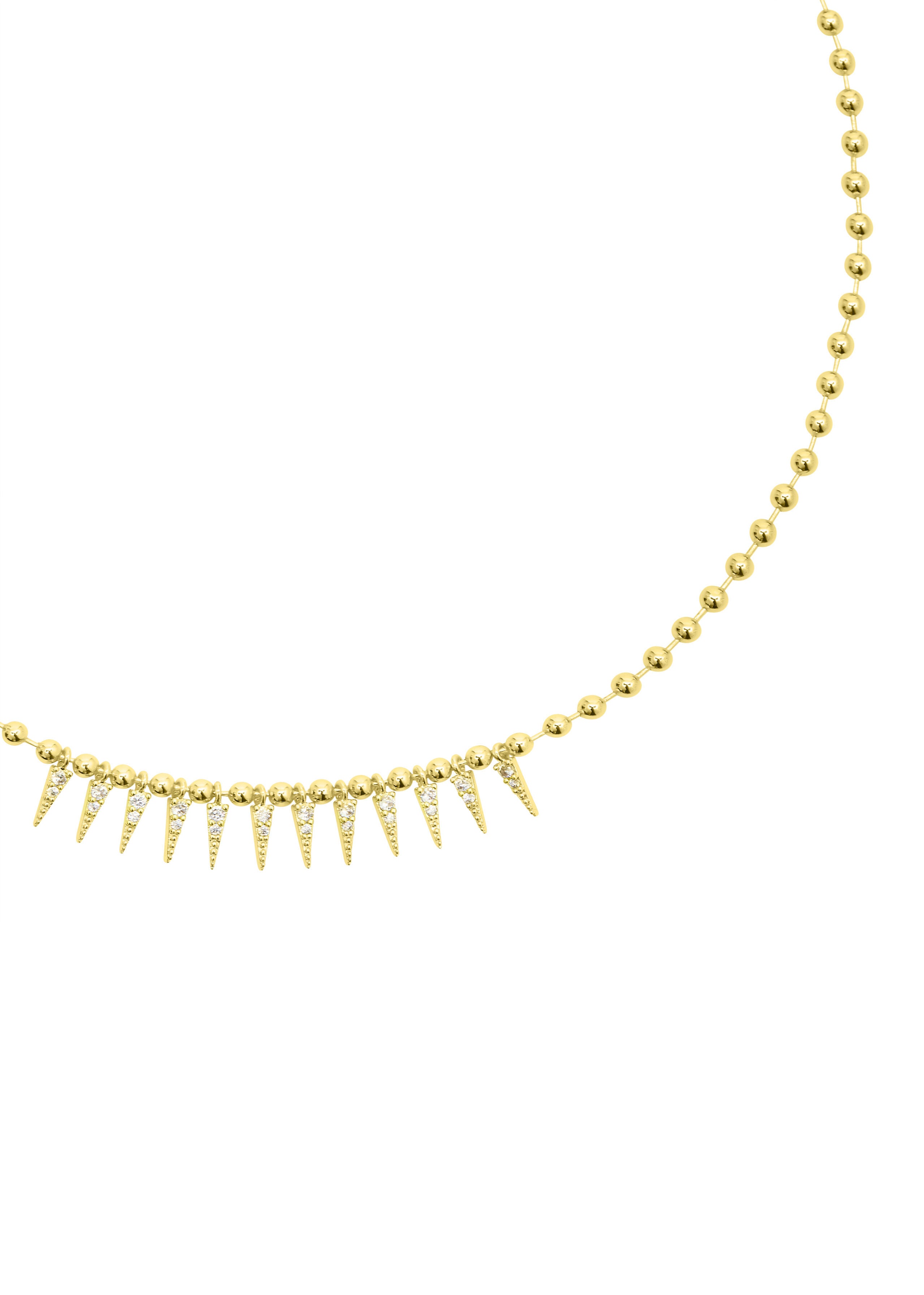 Talis Chains Cubic Zirconia Spike Drop Necklace