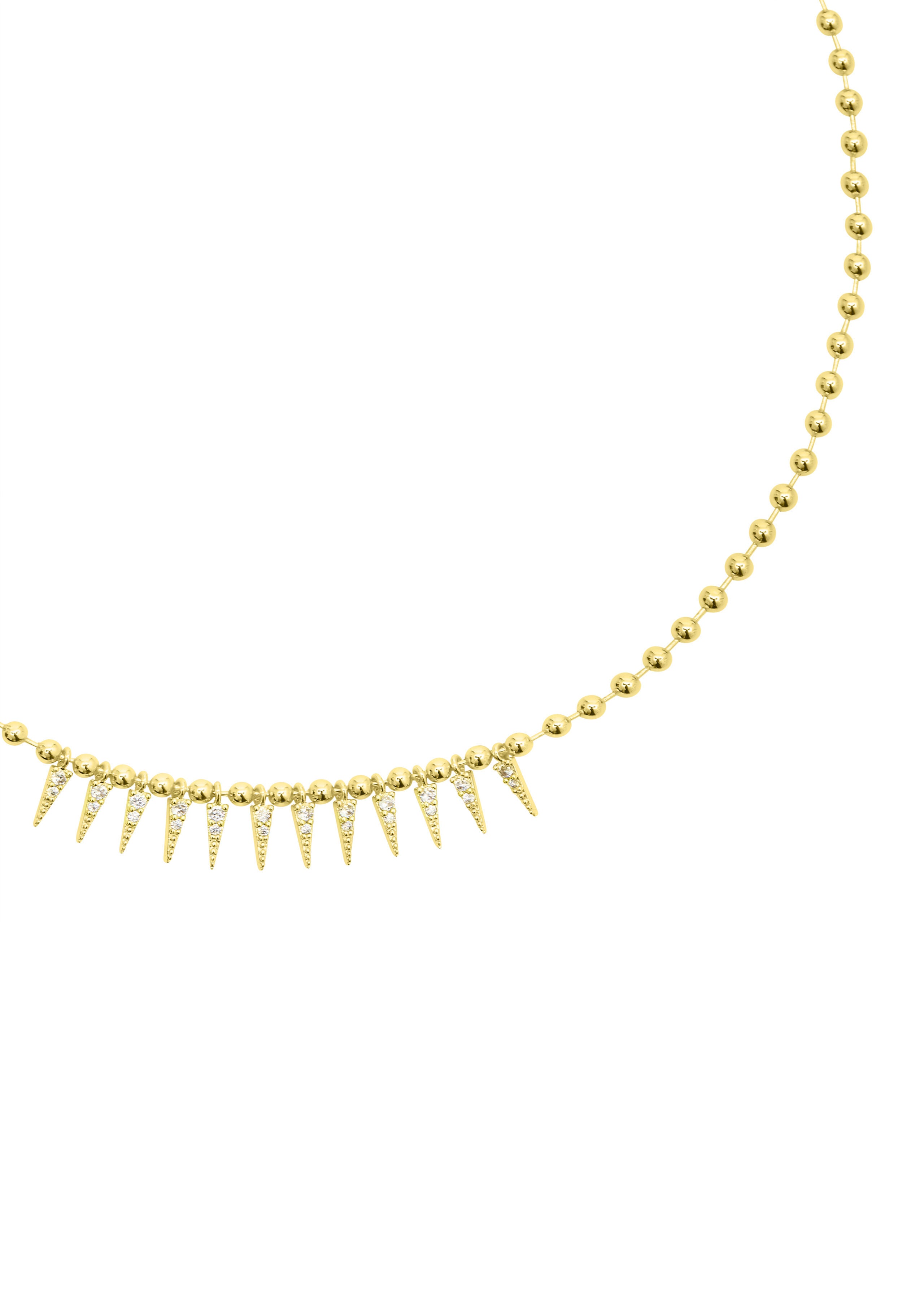 Talis Chains Cubic Zirconia Spike Drop Necklace