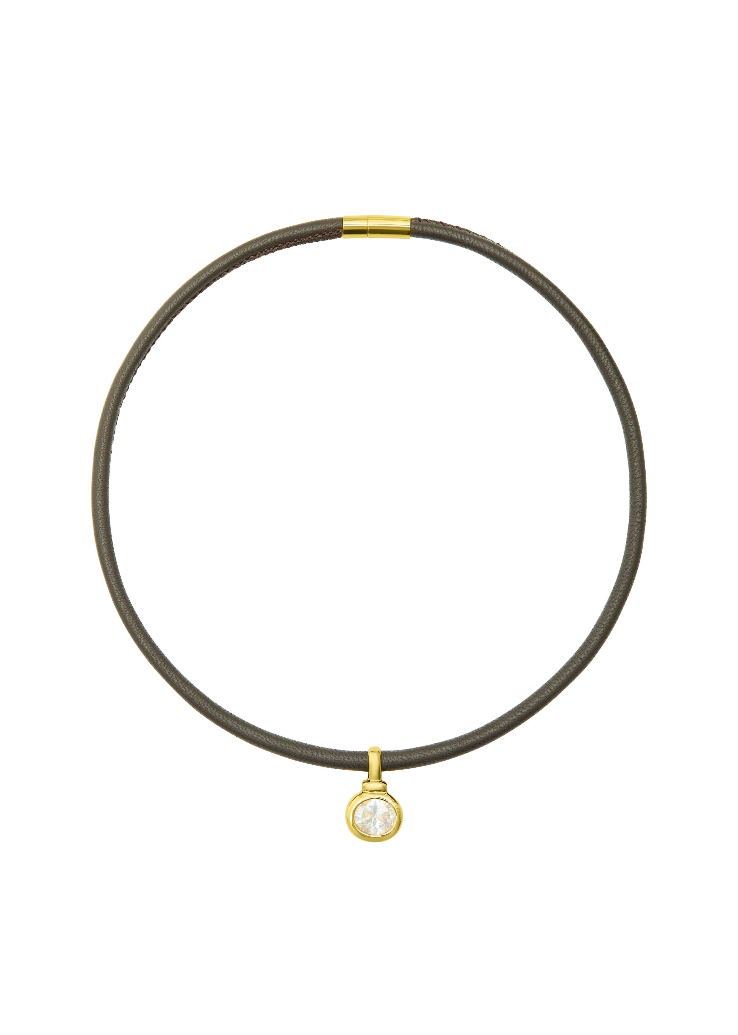 Talis Chains Leather Cord Choker - Cubic Zirconia