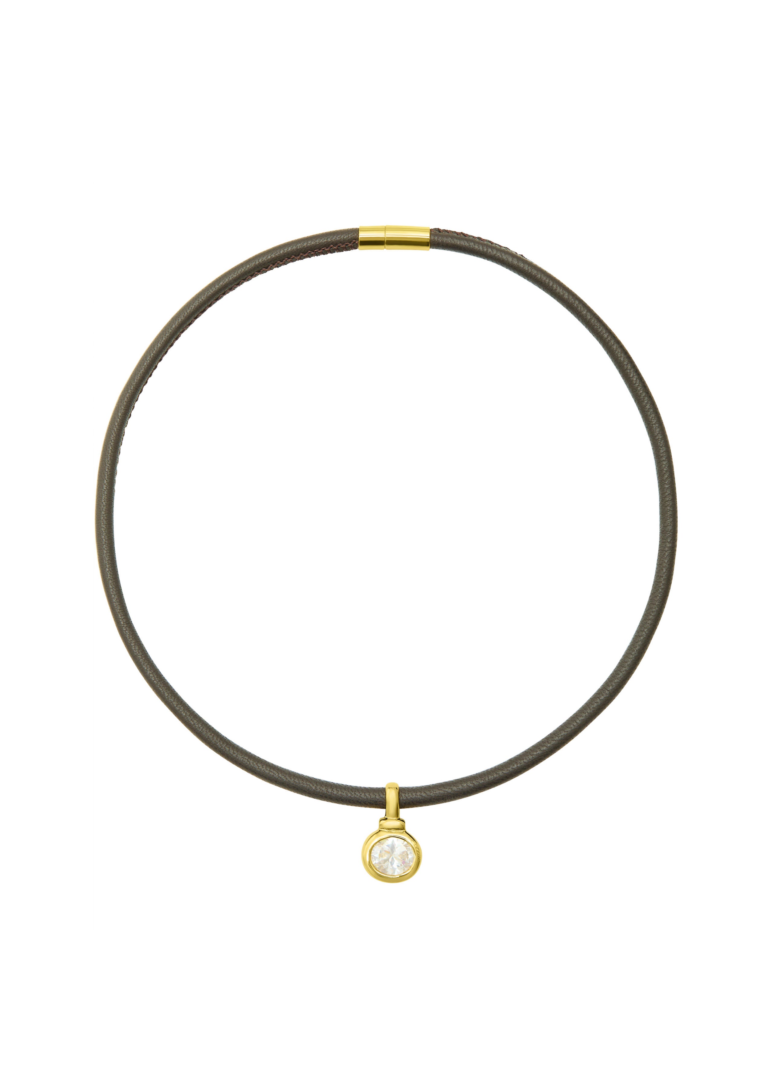 Talis Chains Leather Cord Choker - Cubic Zirconia