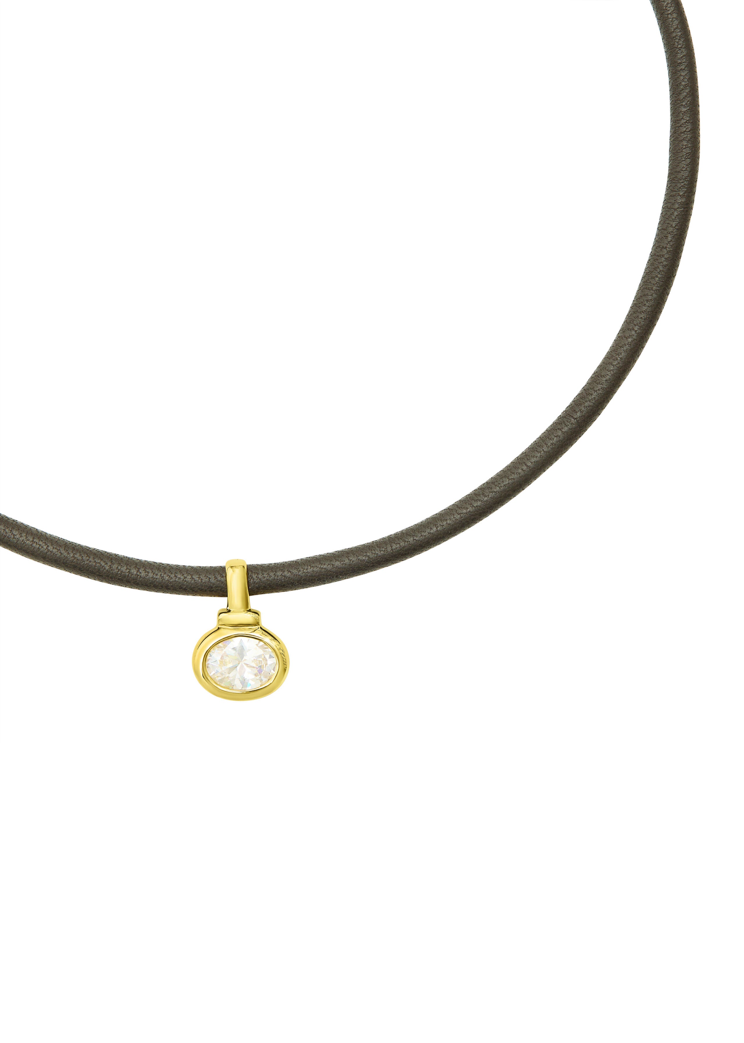 Talis Chains Leather Cord Choker - Cubic Zirconia