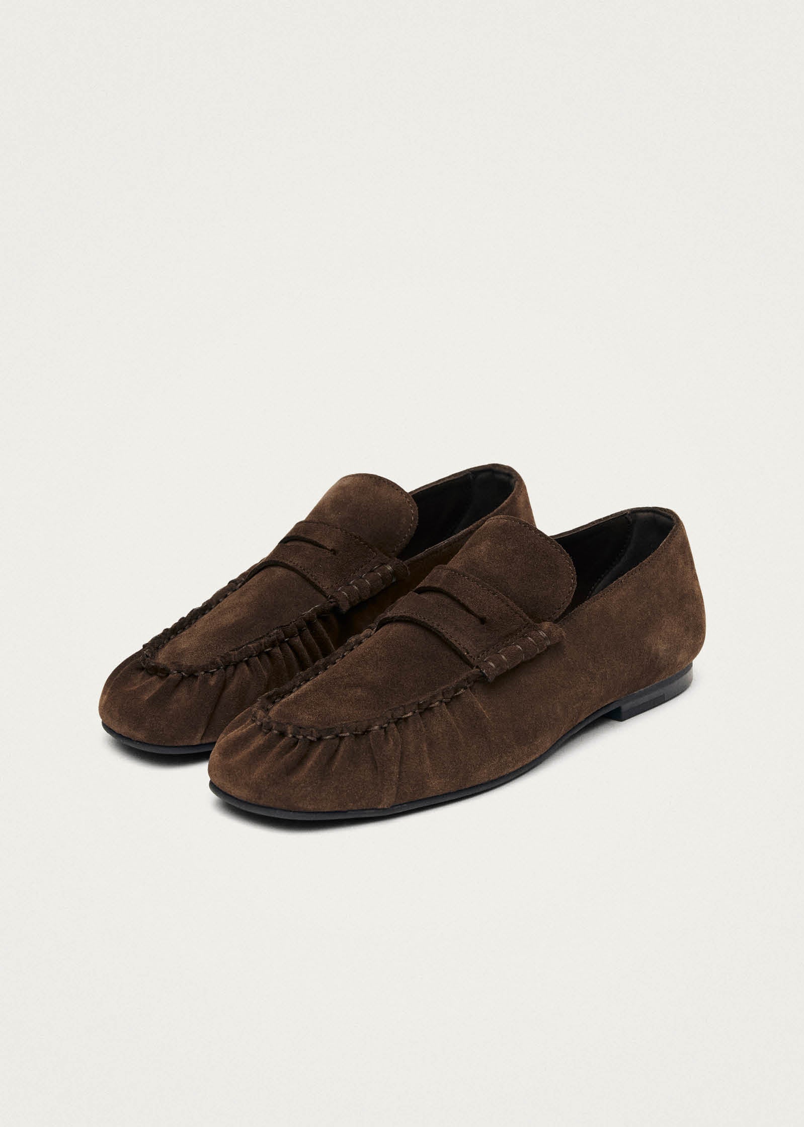 Alohas Aven Suede Leather Loafers - Brown