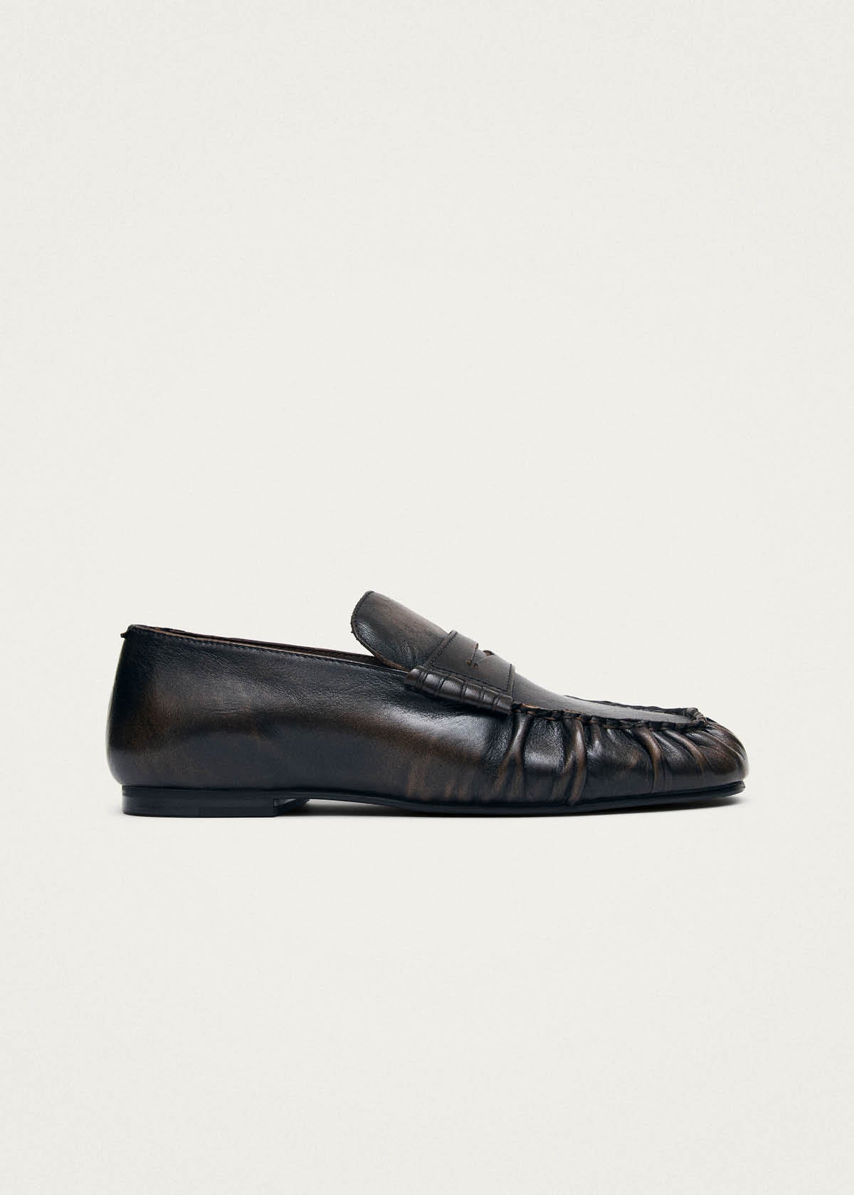 Alohas Aven Vintage Effect Leather Loafers - Brown