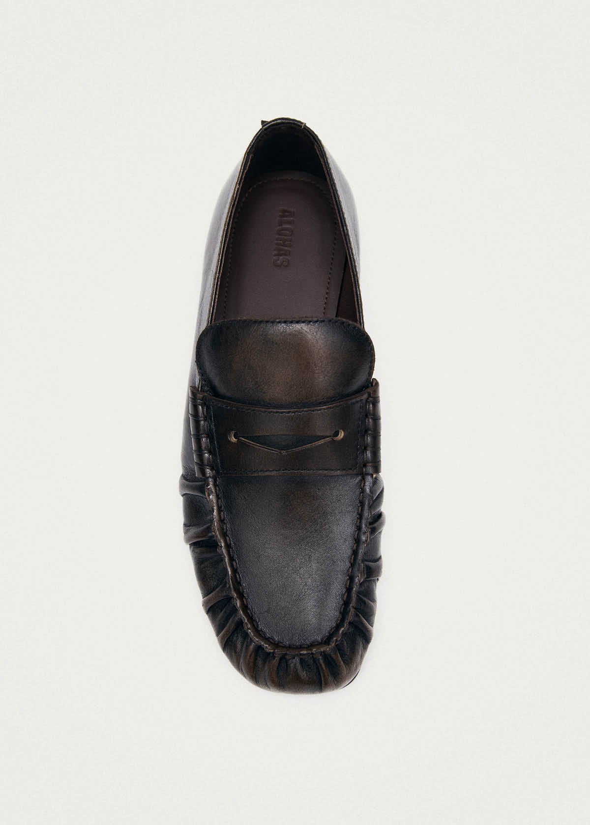 Alohas Aven Vintage Effect Leather Loafers - Brown