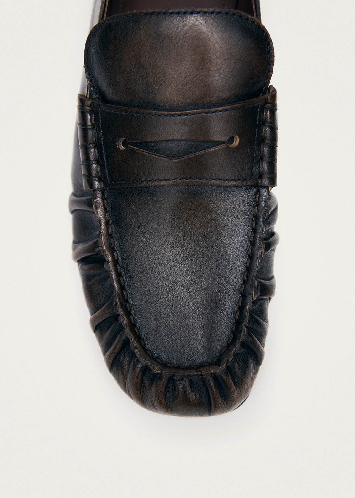 Alohas Aven Vintage Effect Leather Loafers - Brown