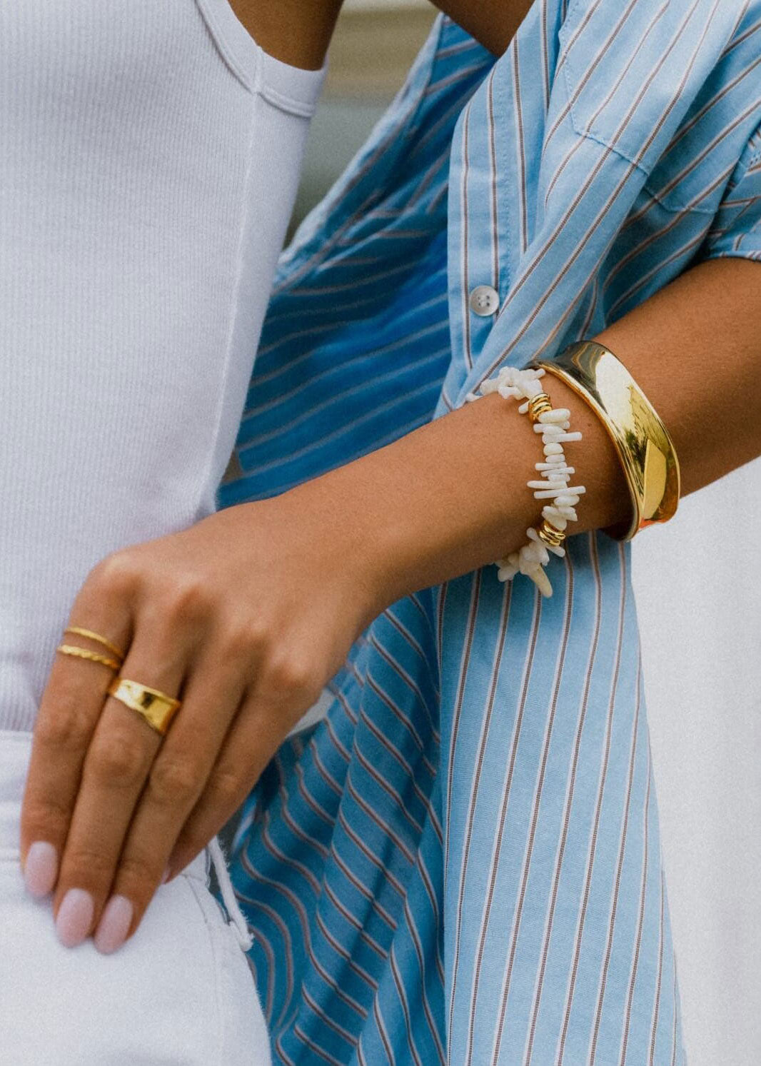Orelia LUXE Polished Molten Bangle - Gold
