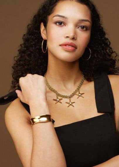 Orelia LUXE Polished Molten Bangle - Gold