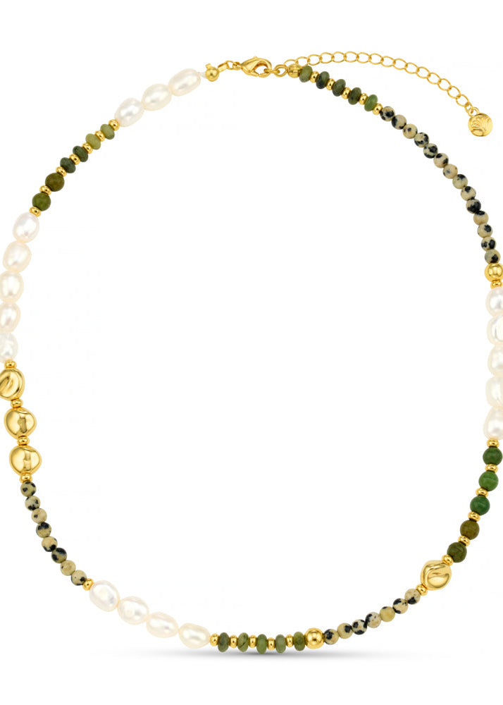 Orelia Mixed Semi-Precious & Pearl Beaded Necklace
