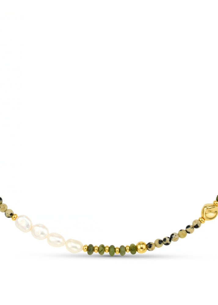 Orelia Mixed Semi-Precious & Pearl Beaded Necklace