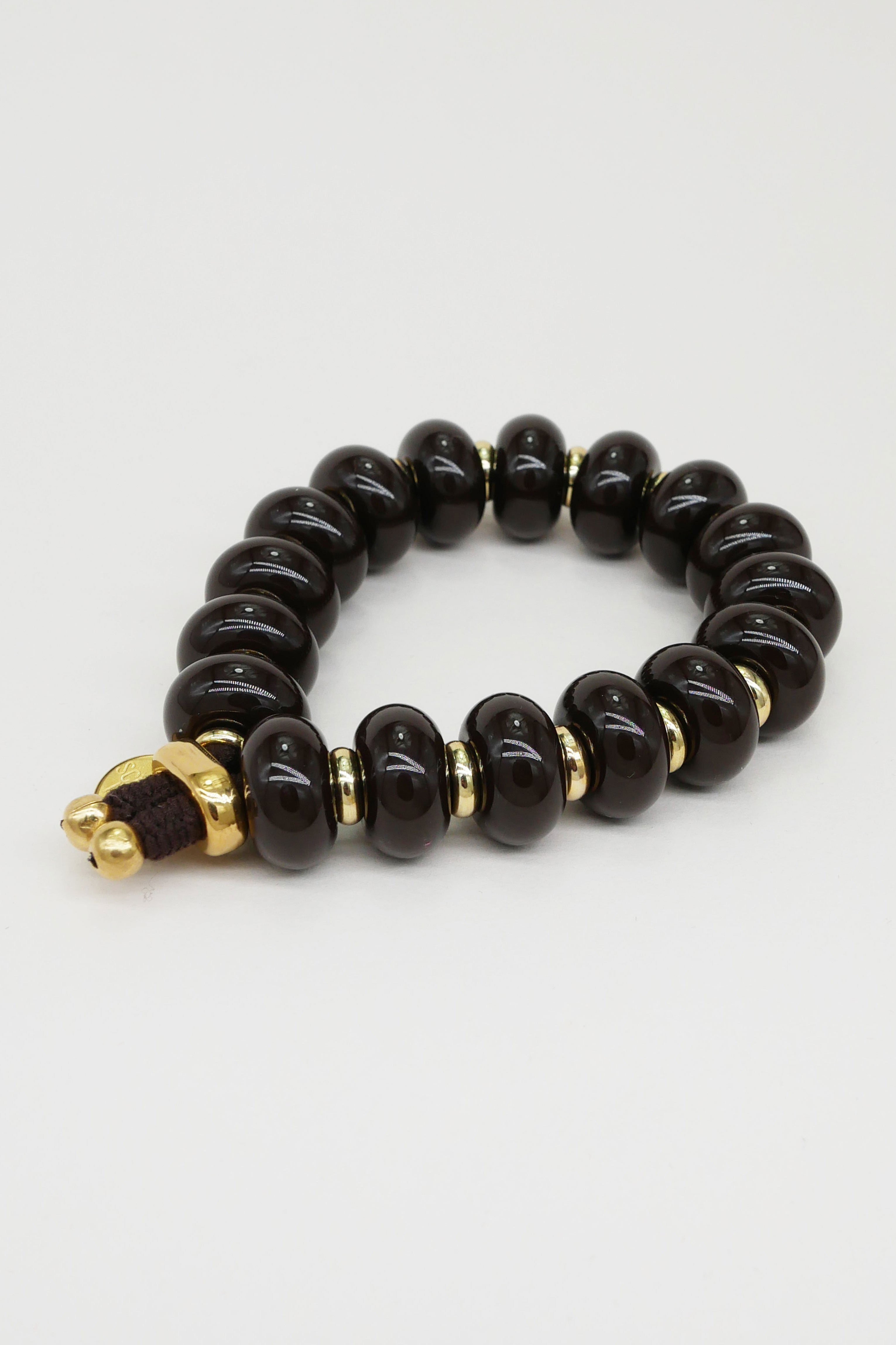 Scrunchie Is Back BICHOUS Plain Golden Donuts Hair Tie Bracelet - Chocolate