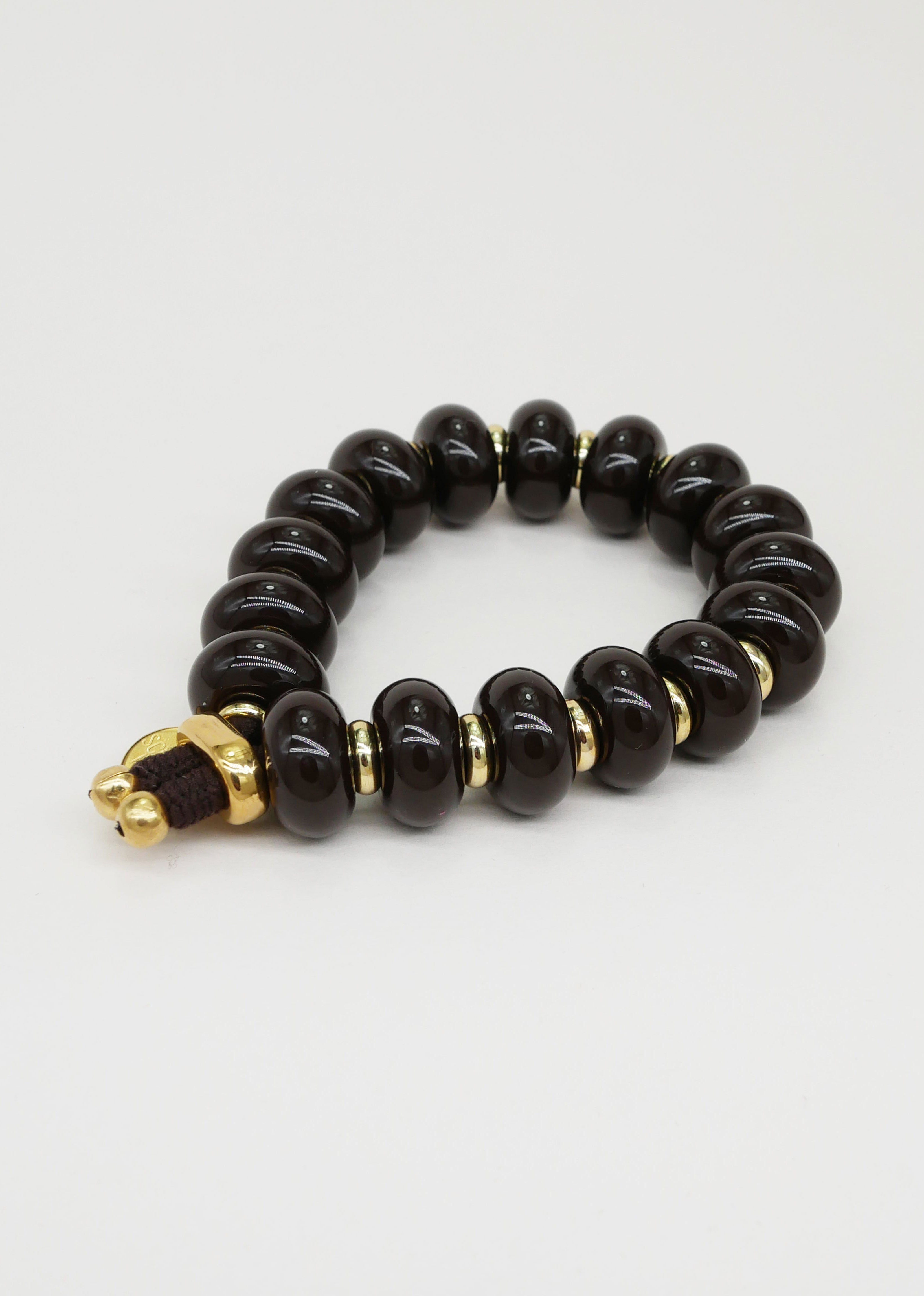 Scrunchie Is Back BICHOUS Plain Golden Donuts Hair Tie Bracelet - Chocolate
