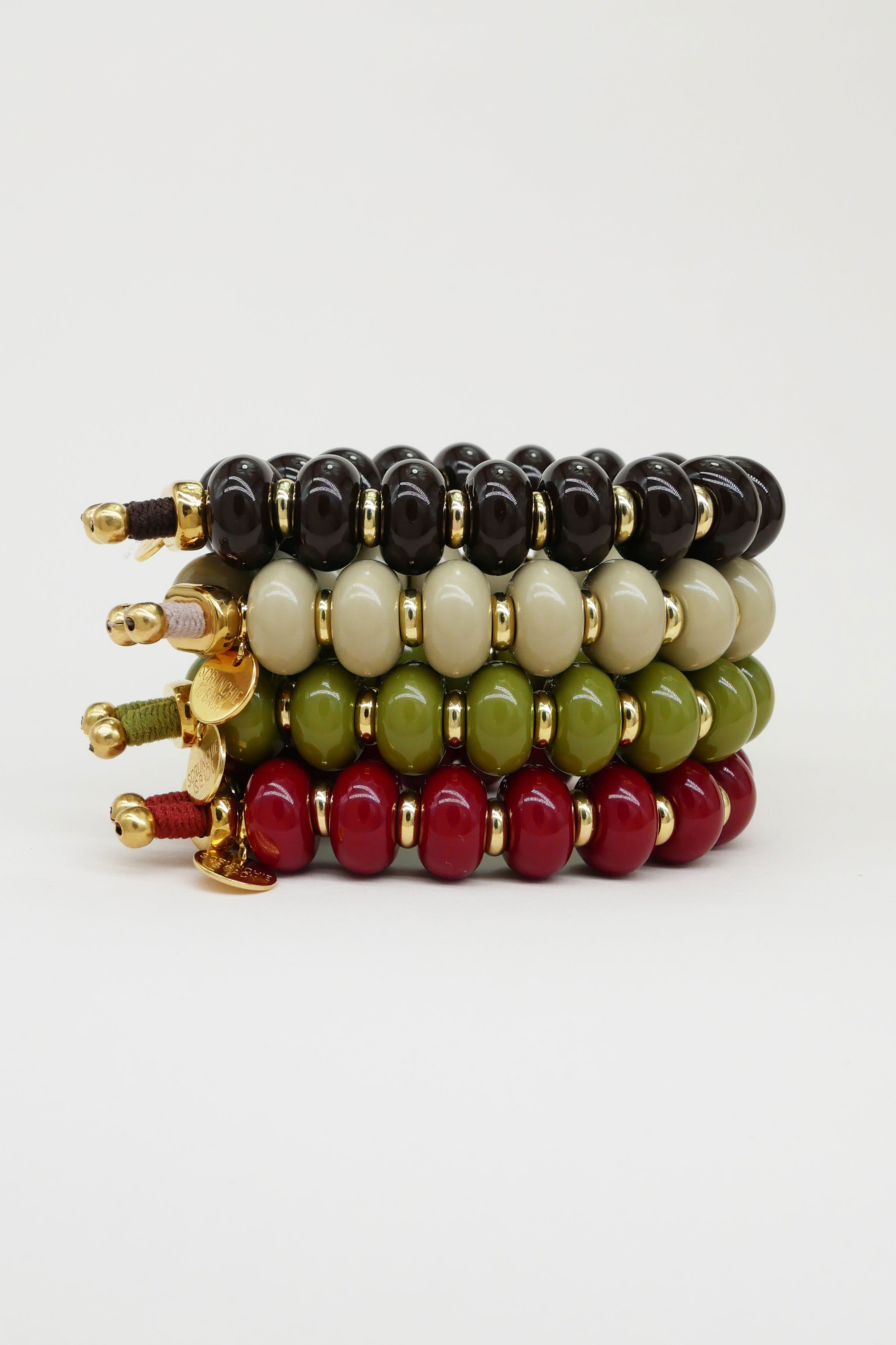 Scrunchie Is Back BICHOUS Plain Golden Donuts Hair Tie Bracelet - Chocolate