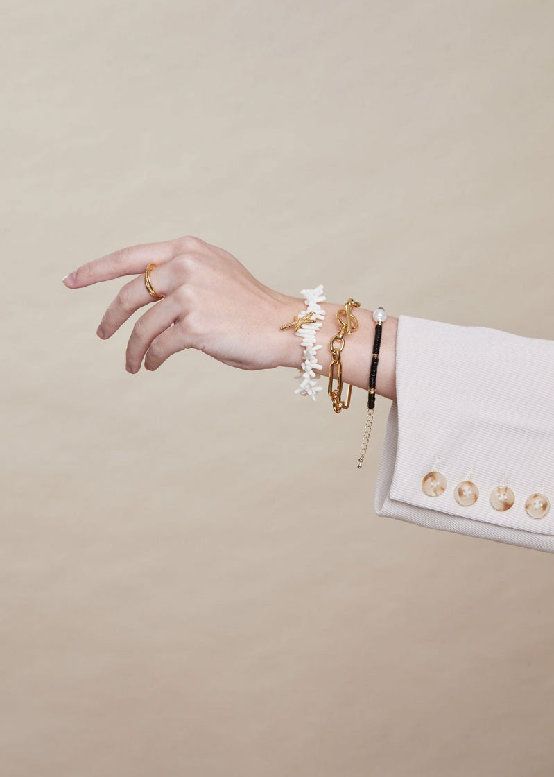 Orelia Rectangular Link T-Bar Bracelet - Gold