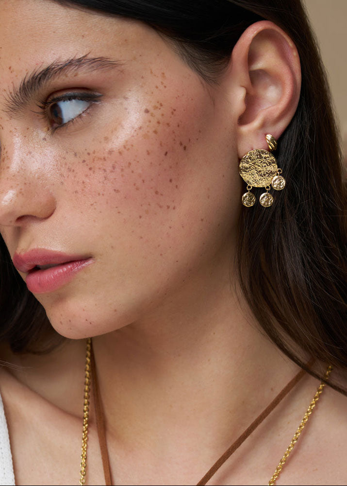 Orelia Molten Coin Shaker Earrings