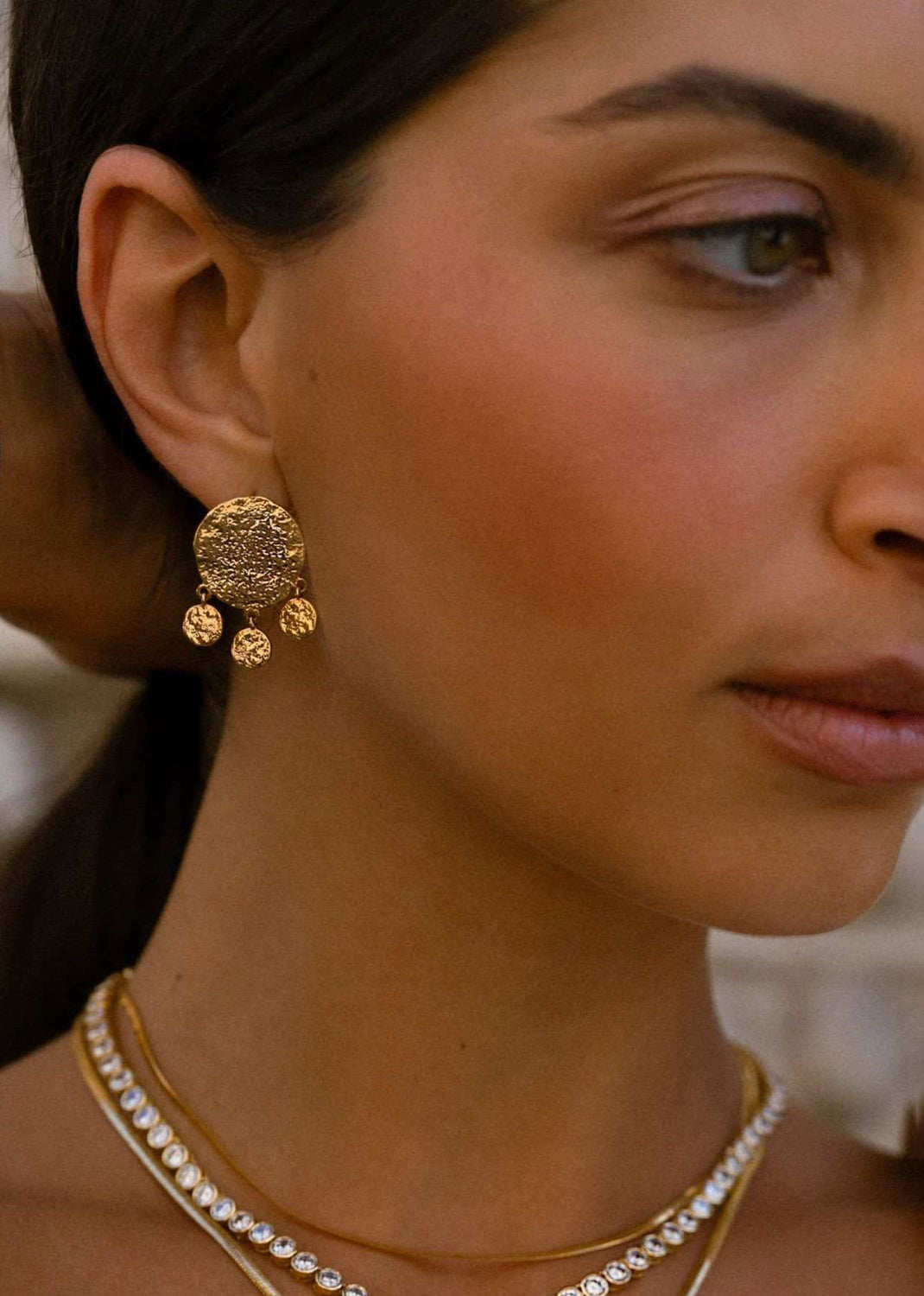 Orelia Molten Coin Shaker Earrings
