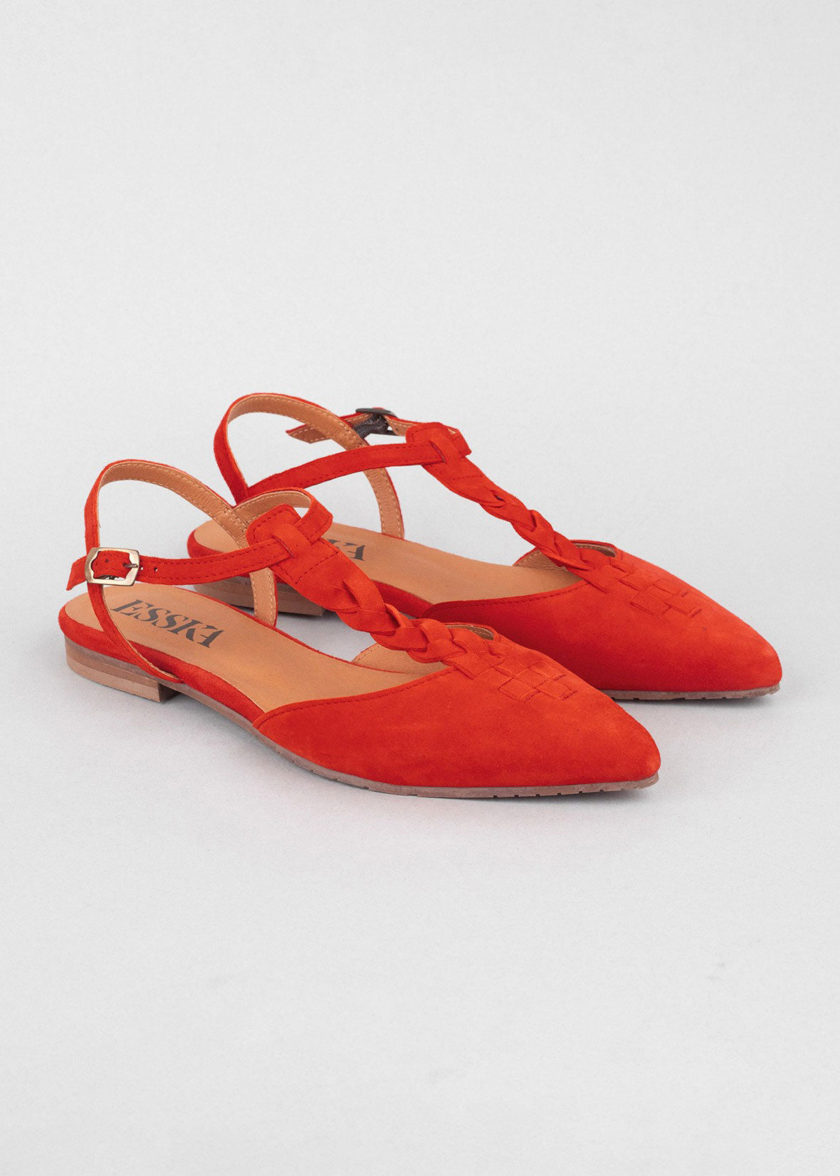 Esska Helena Red Suede T-Bar Shoe