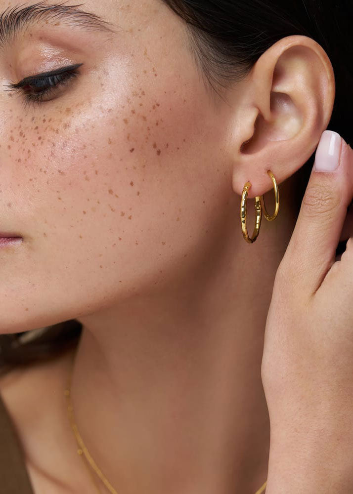 Orelia Mixed Textured Hoop Ear Stacking Set