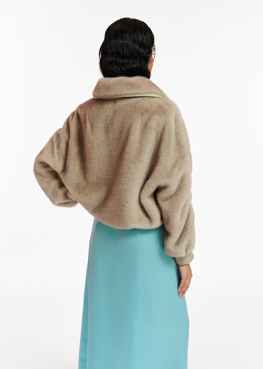 Essentiel Antwerp - Beige Faux Fur Jacket