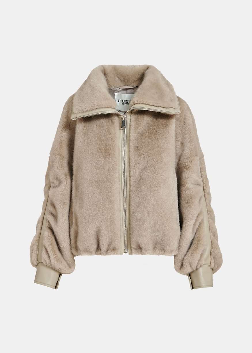 Essentiel Antwerp - Beige Faux Fur Jacket
