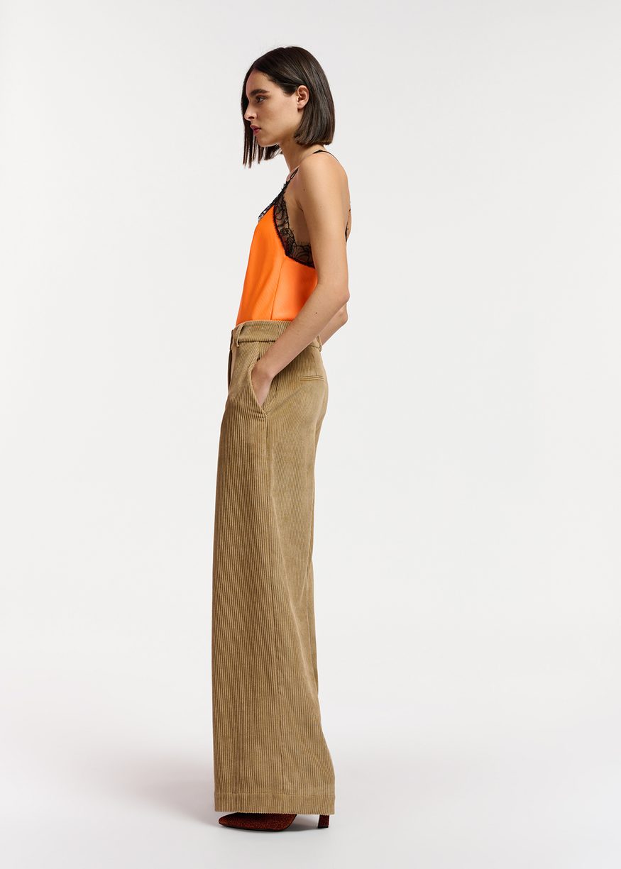 Essentiel Antwerp - Orange Lace Trimmed Camisole
