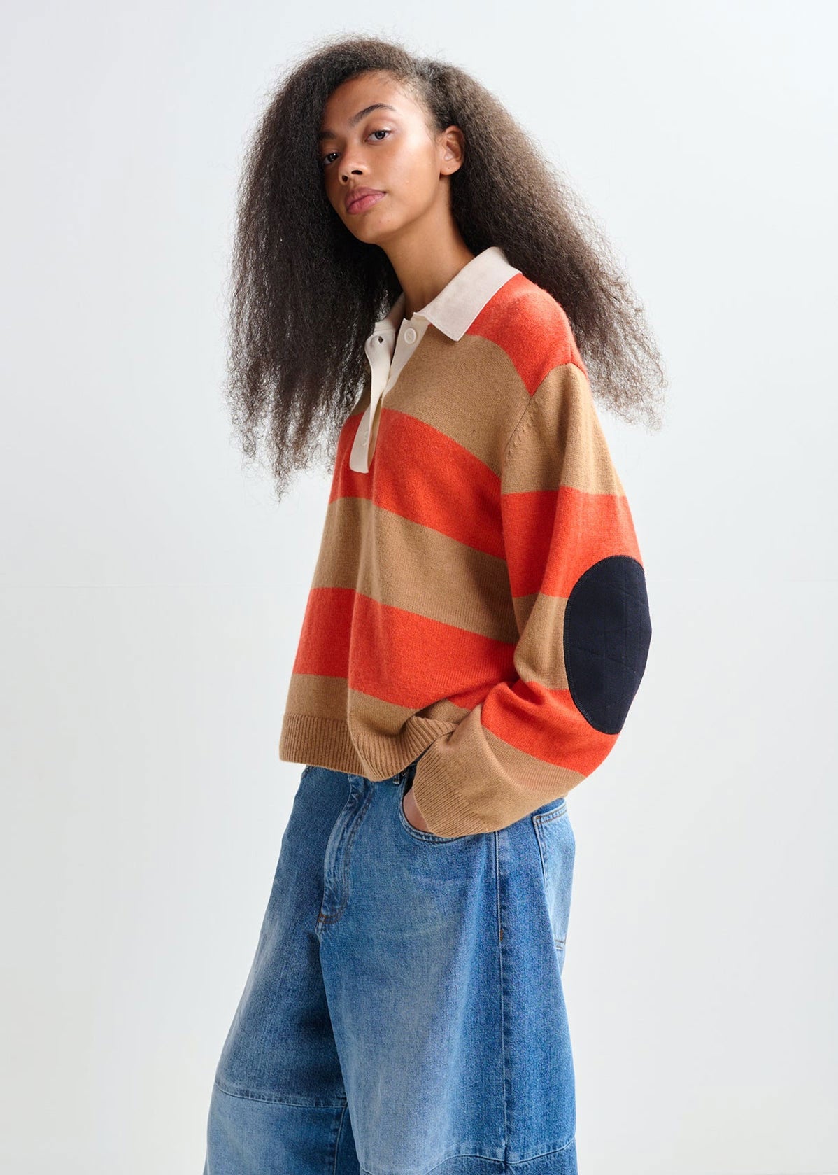 Essentiel Antwerp Jezebel Striped Polo - Orange