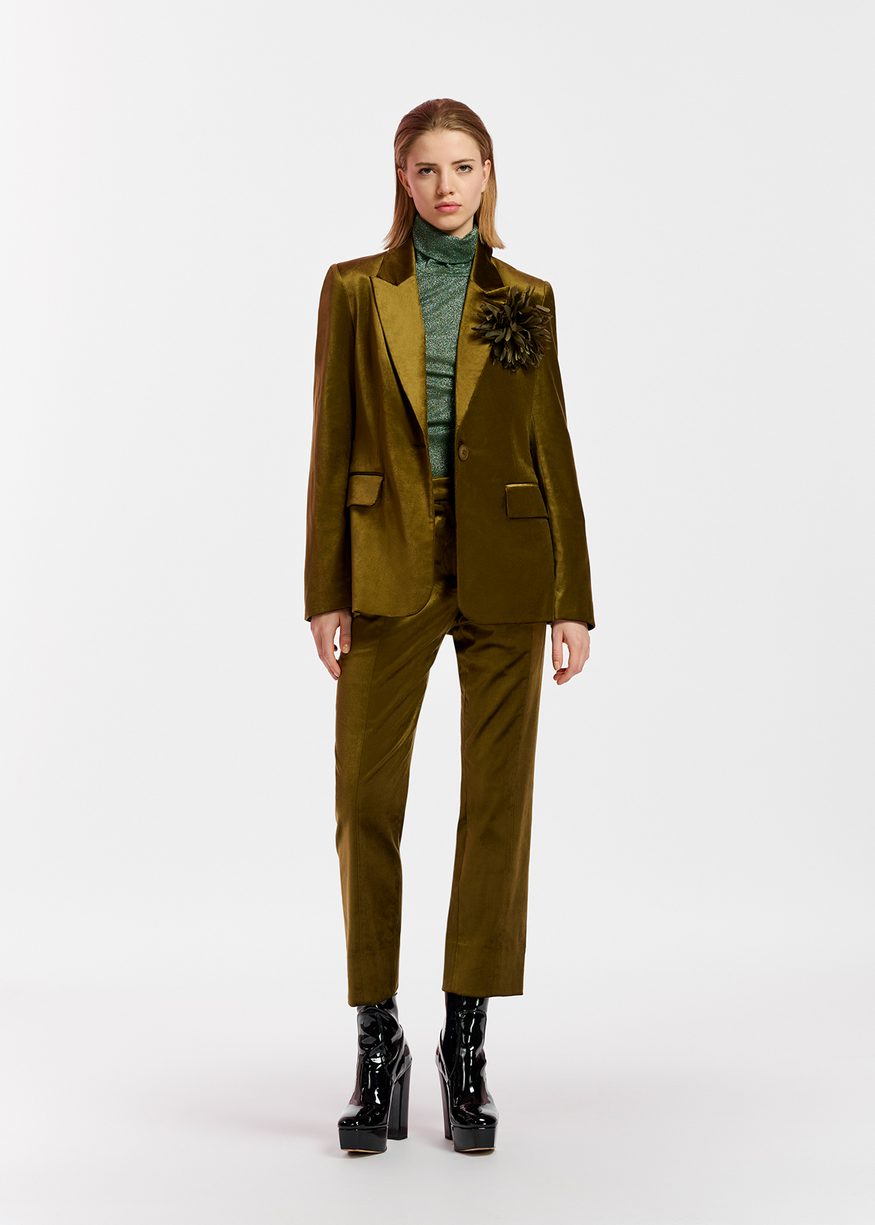 Essentiel Antwerp - Evelvet Fitted Blazer - Toy Soldier