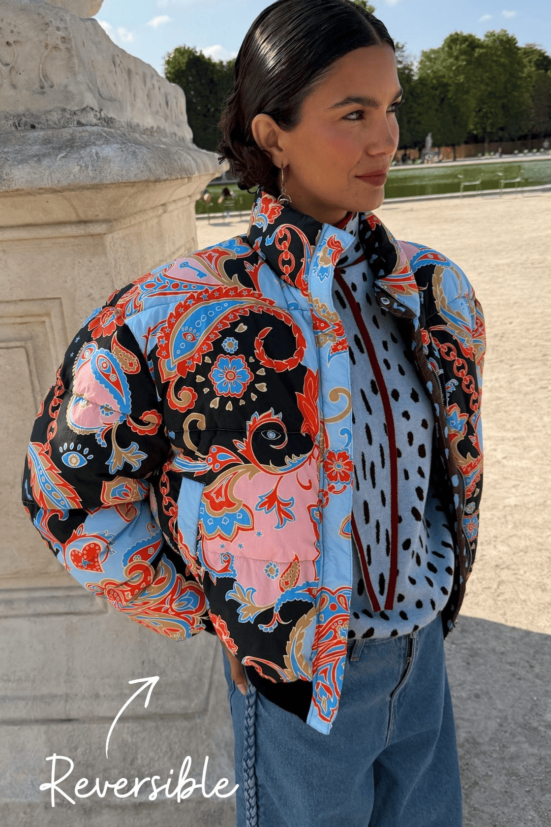 Never Fully Dressed Paisley Reversible Puffer