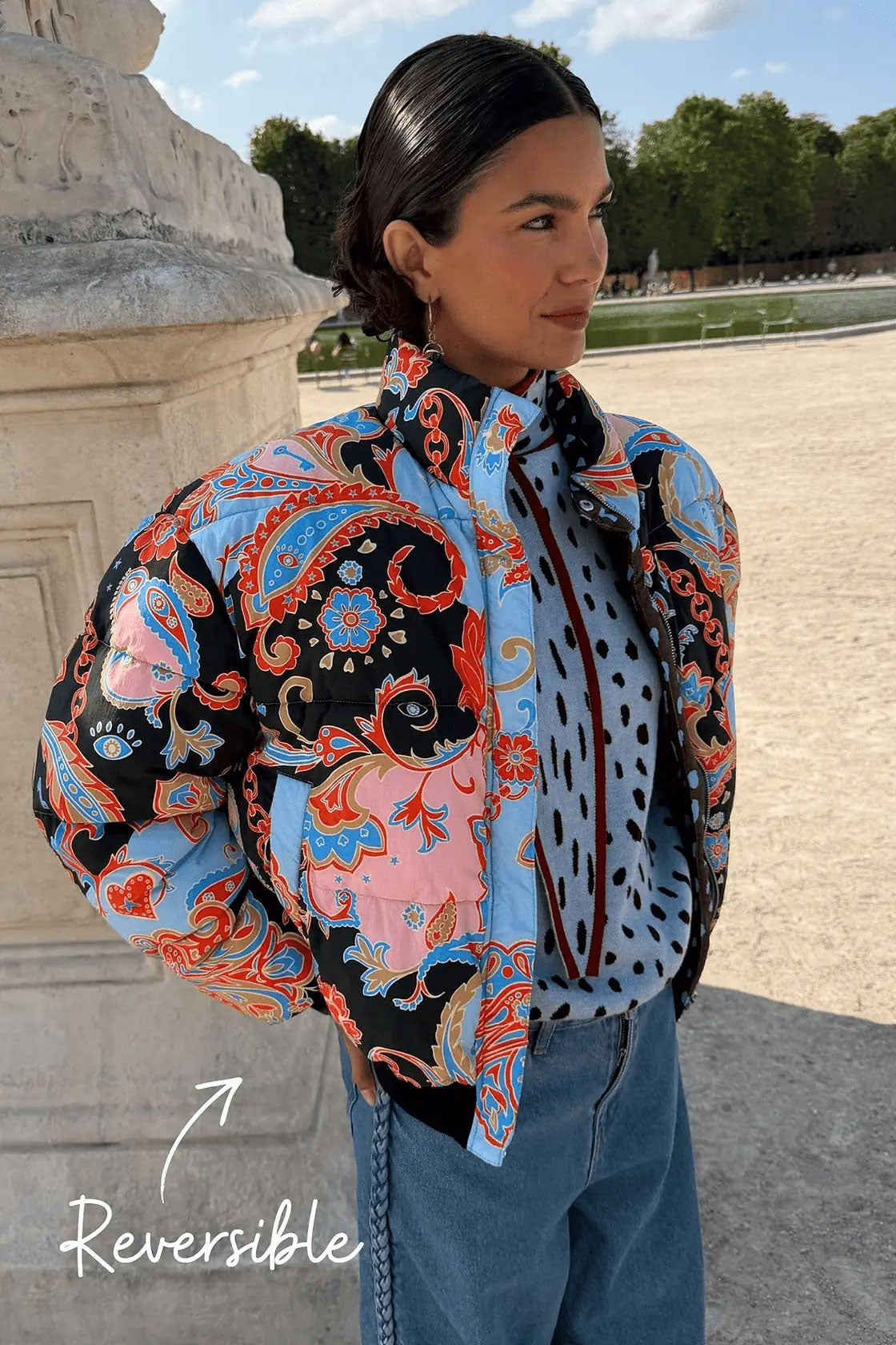 Never Fully Dressed Paisley Reversible Puffer