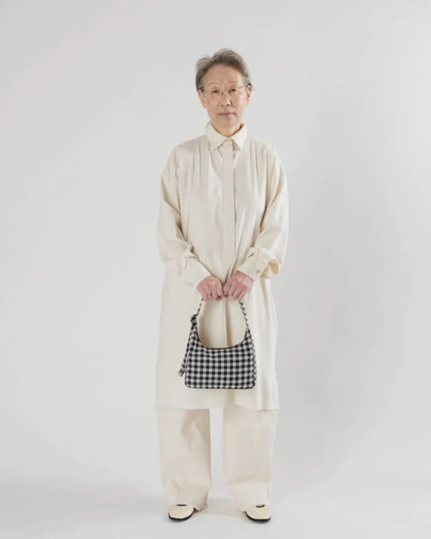 BAGGU - Mini Nylon Shoulder Bag - Black & White Pixel