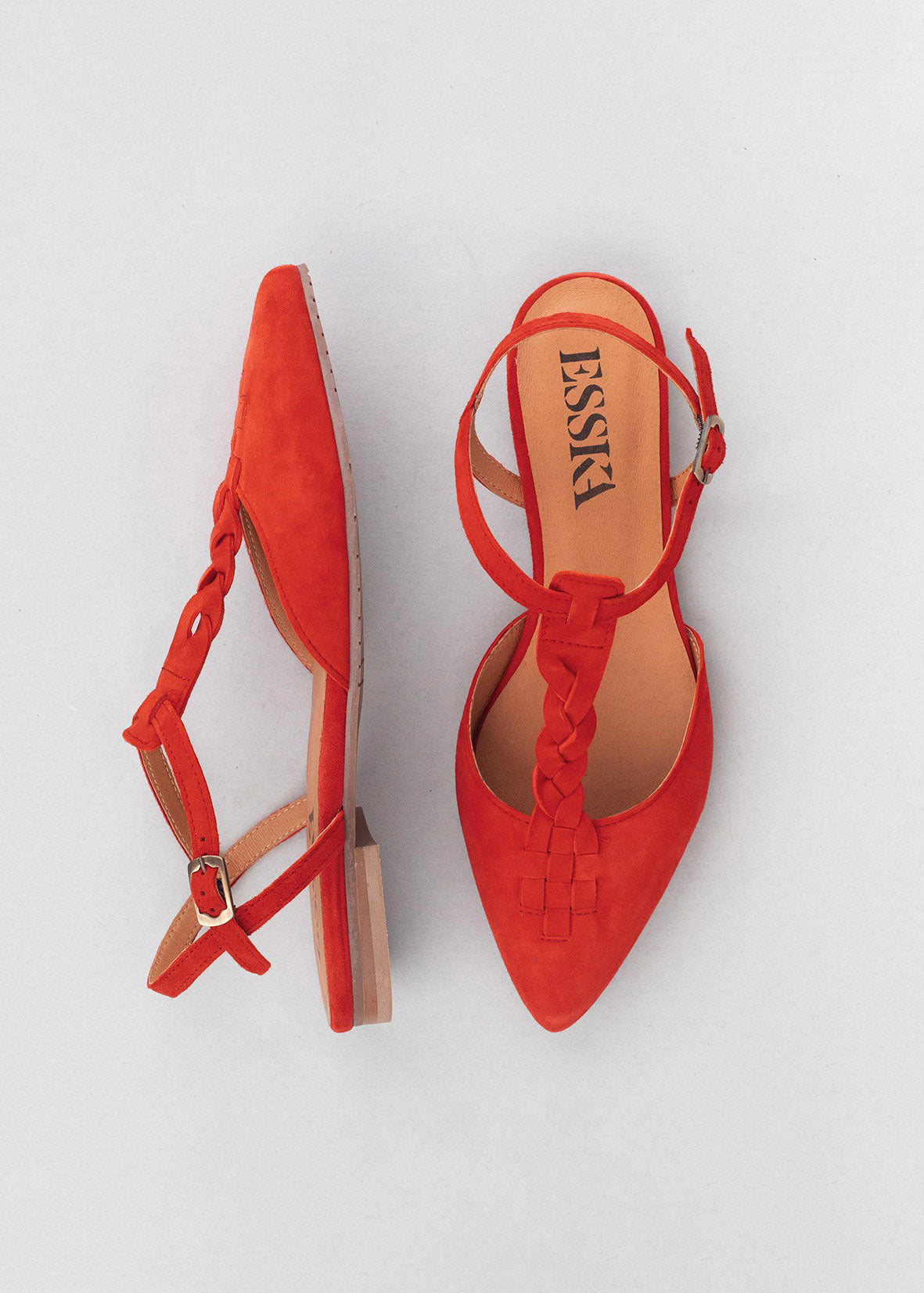 Esska Helena Red Suede T-Bar Shoe